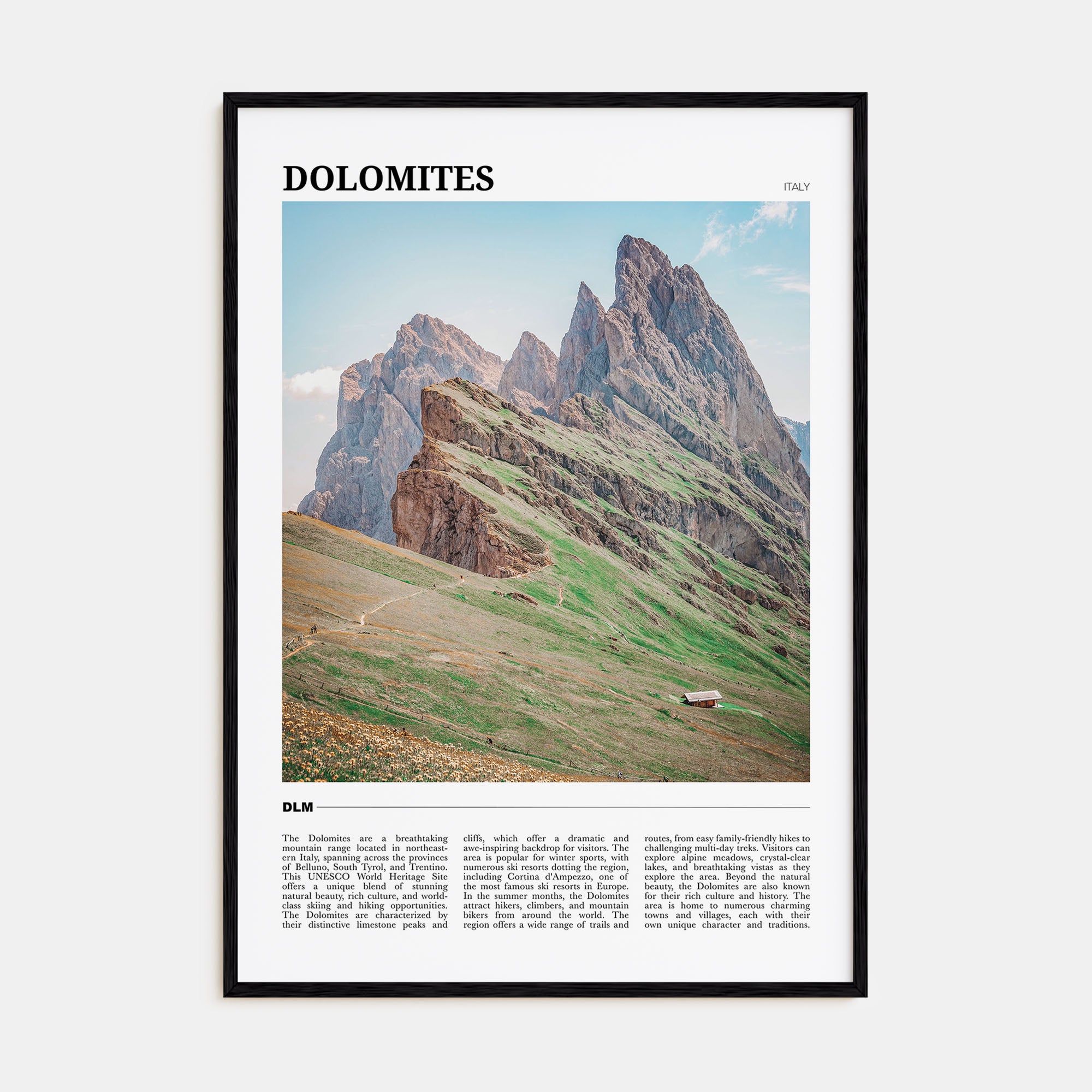 Dolomites Travel Color Poster