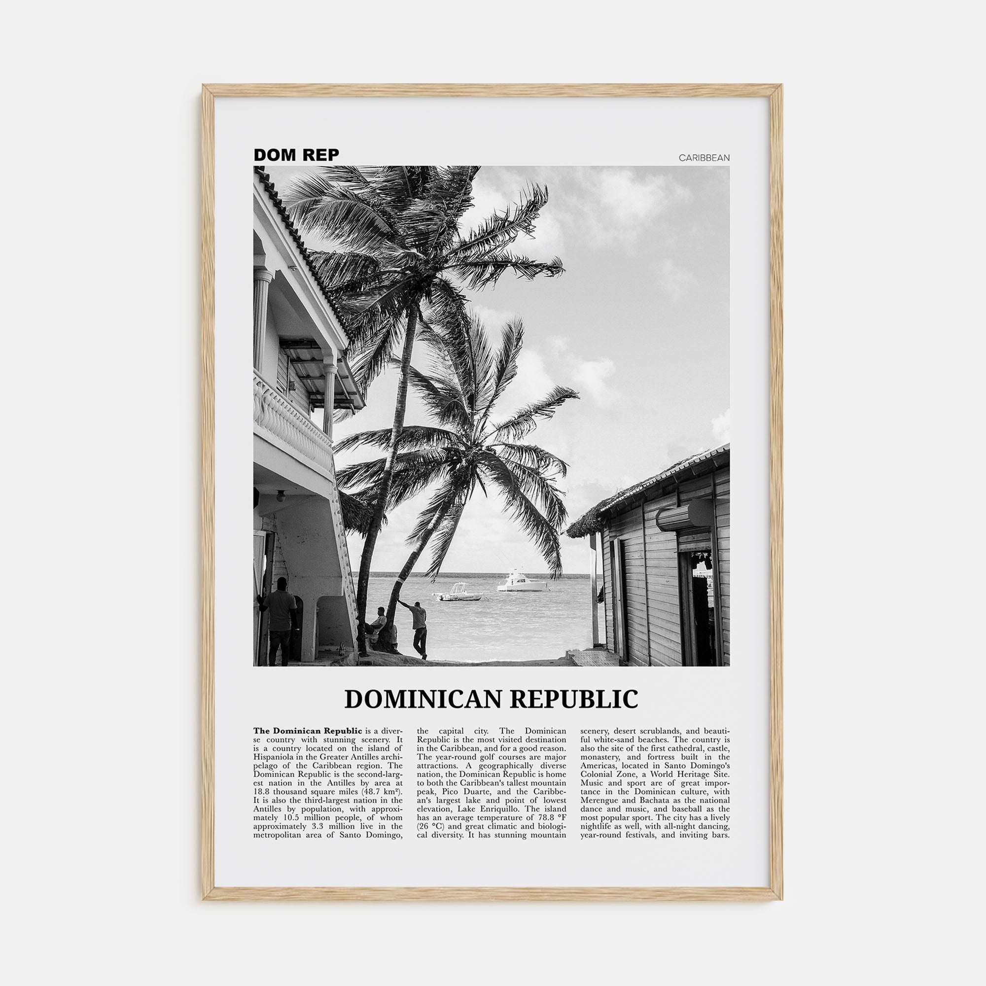 Dominican Republic Travel B&W No 1 Poster