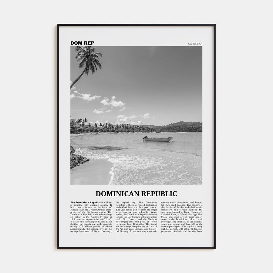 Dominican Republic Travel B&W No 2 Poster