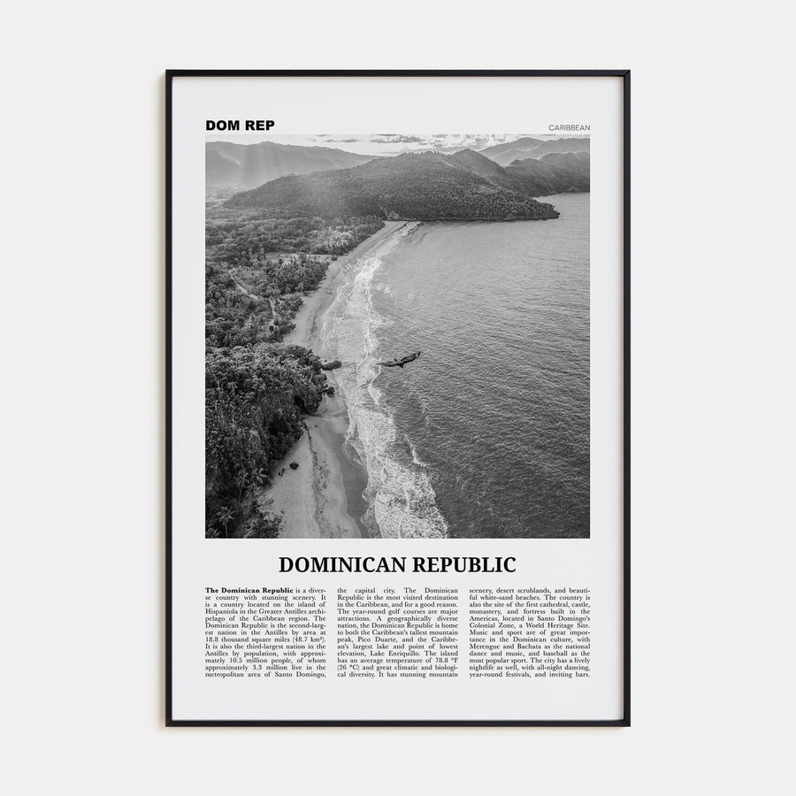 Dominican Republic Travel B&W No 3 Poster