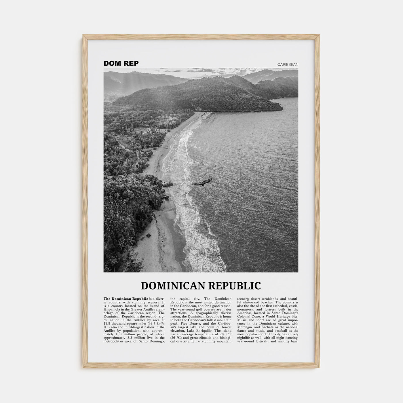 Dominican Republic Travel B&W No 3 Poster