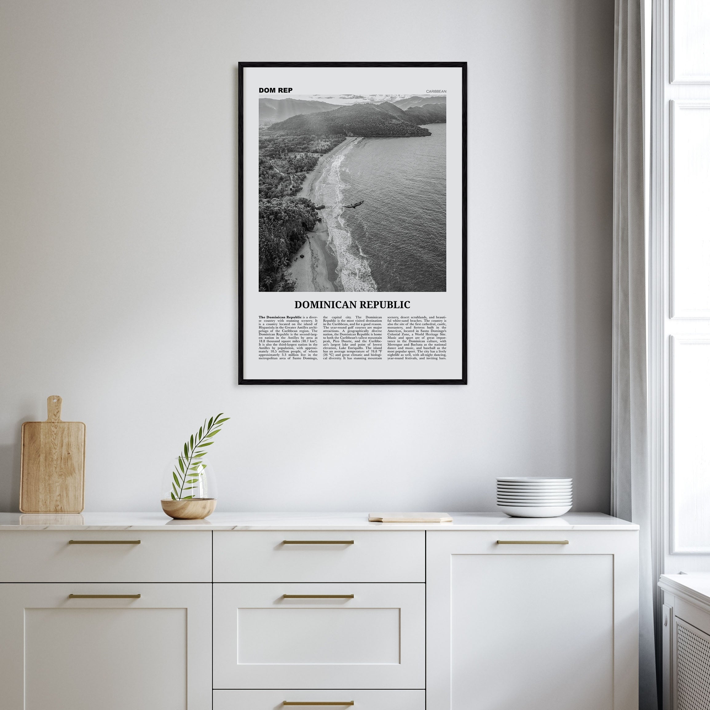 Dominican Republic Travel B&W No 3 Poster