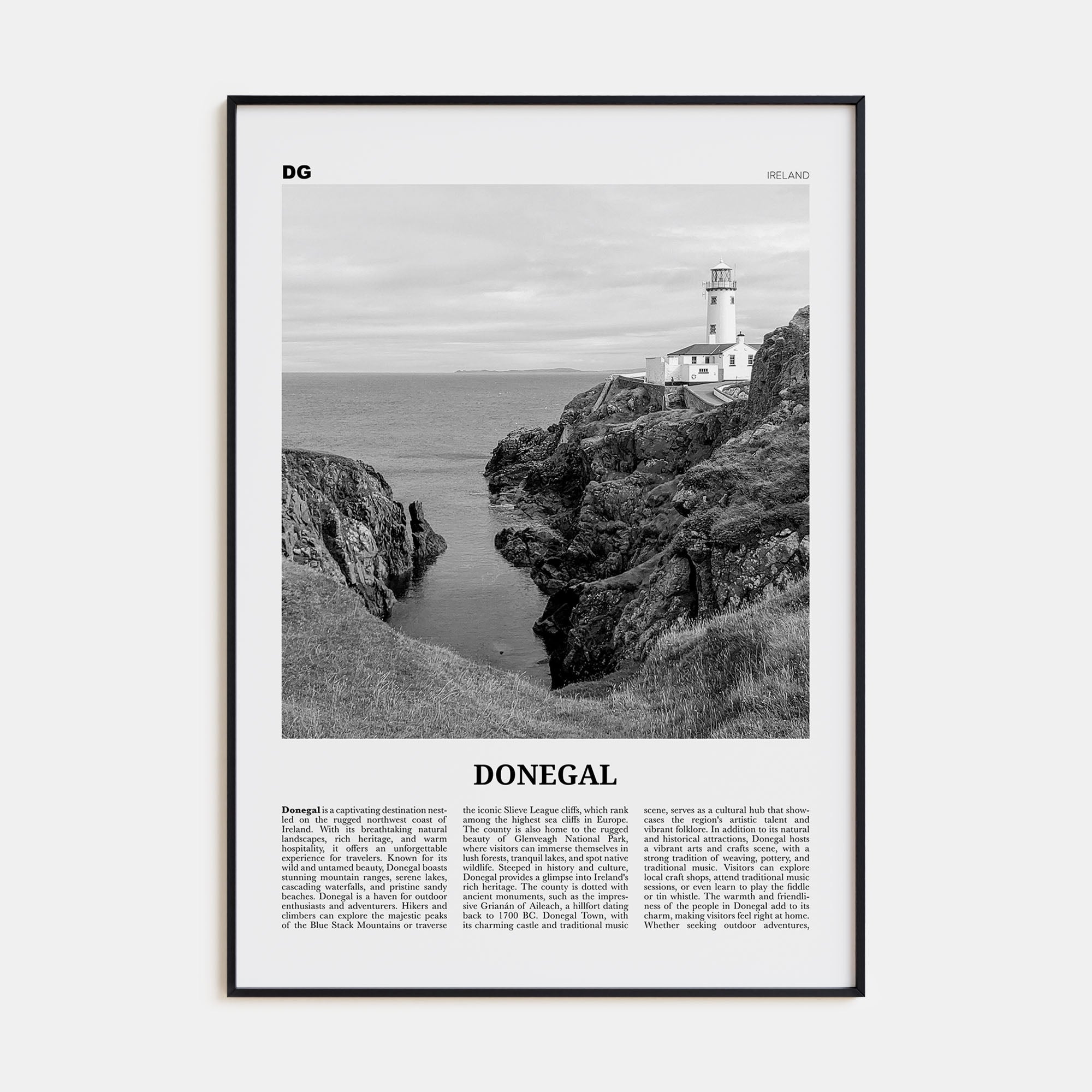 Donegal Travel B&W Poster