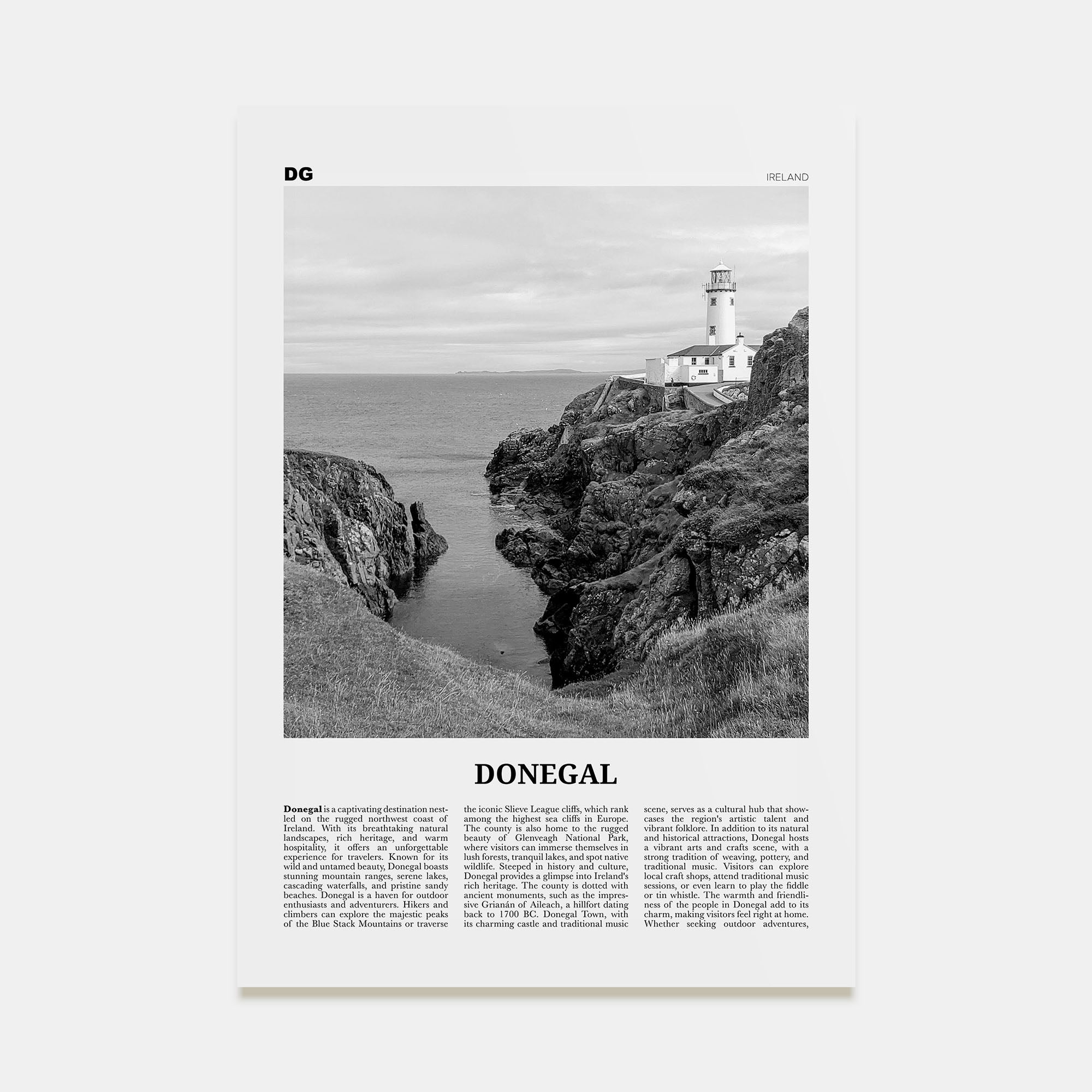 Donegal Travel B&W Poster