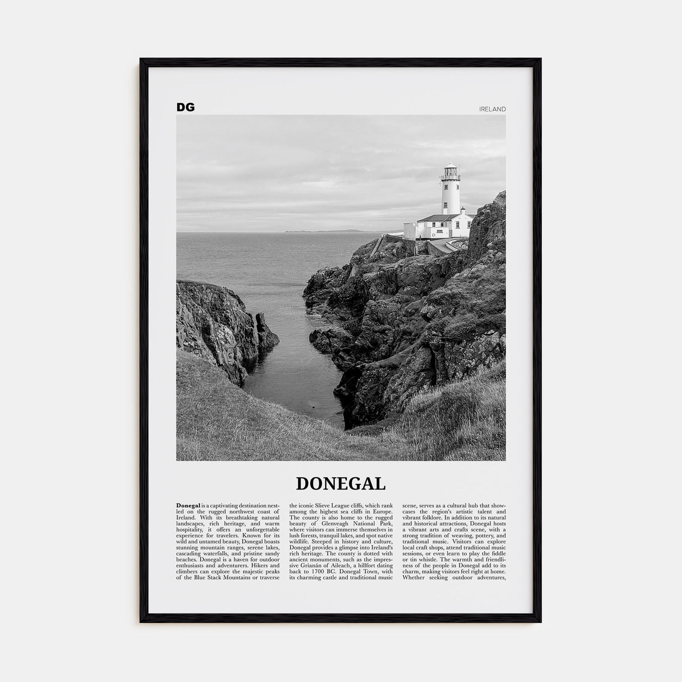 Donegal Travel B&W Poster