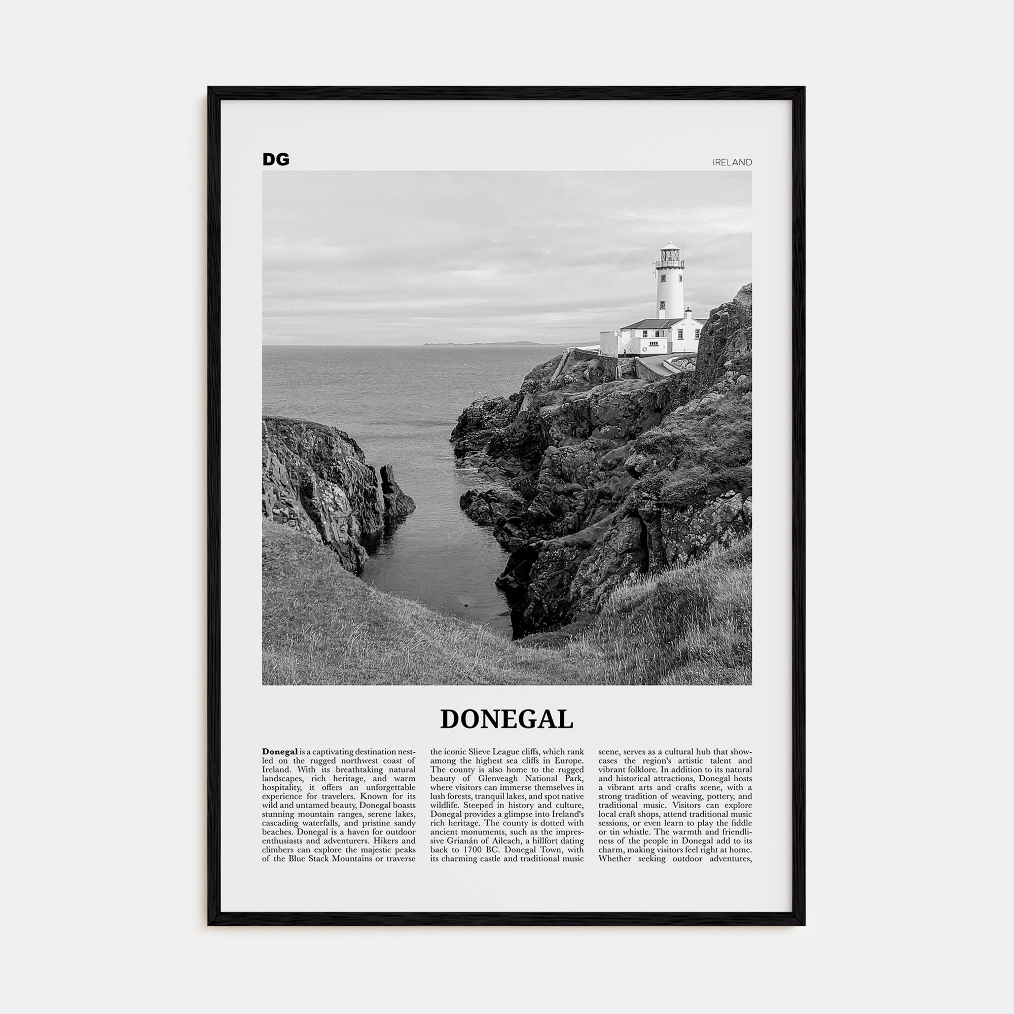 Donegal Travel B&W Poster
