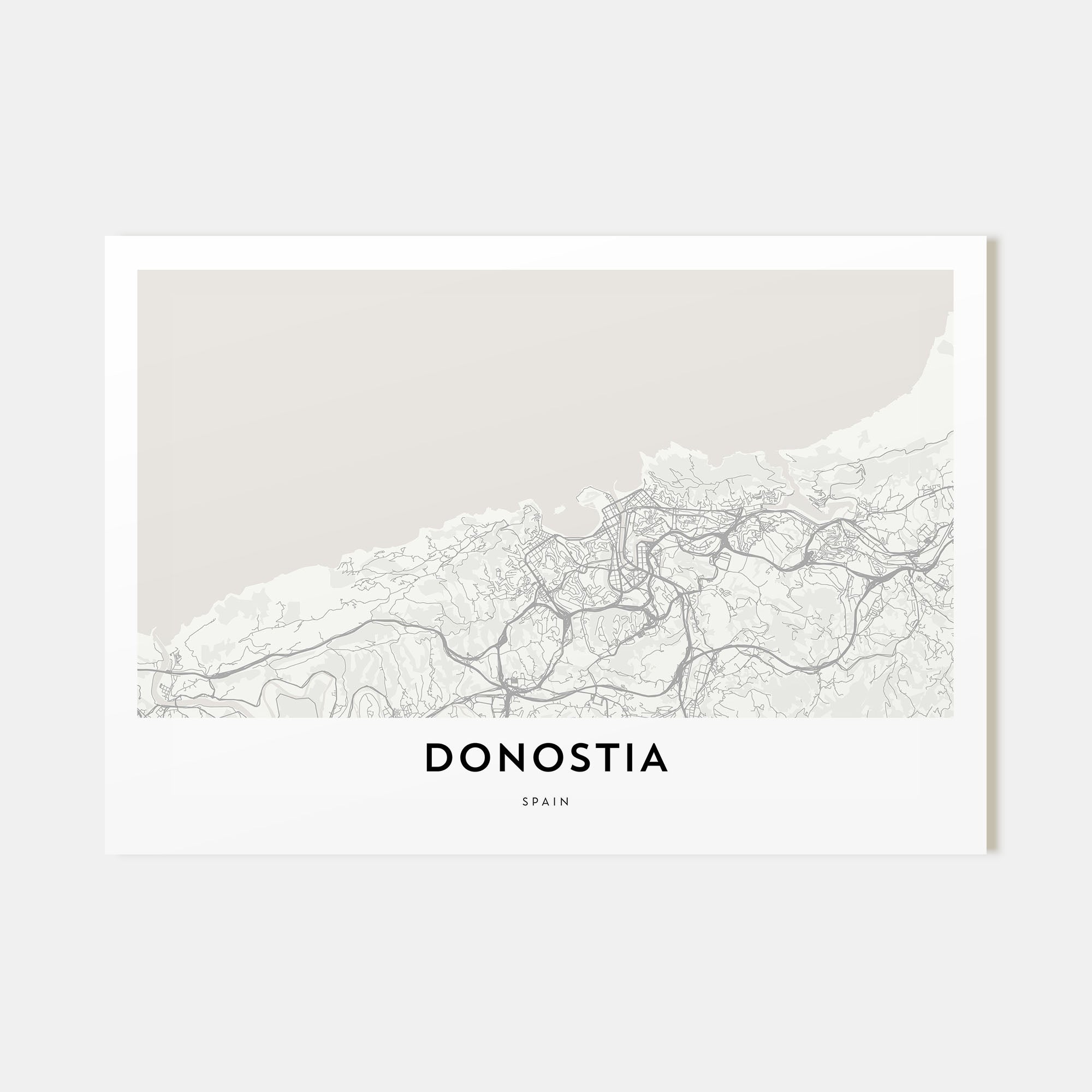 Donostia Map Landscape Poster