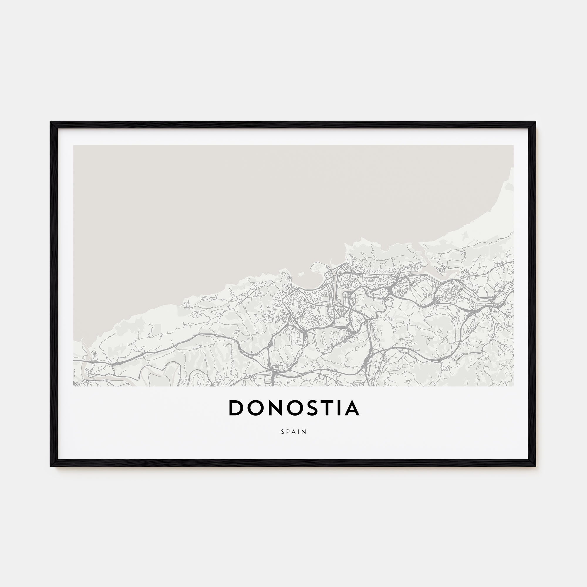 Donostia Map Landscape Poster