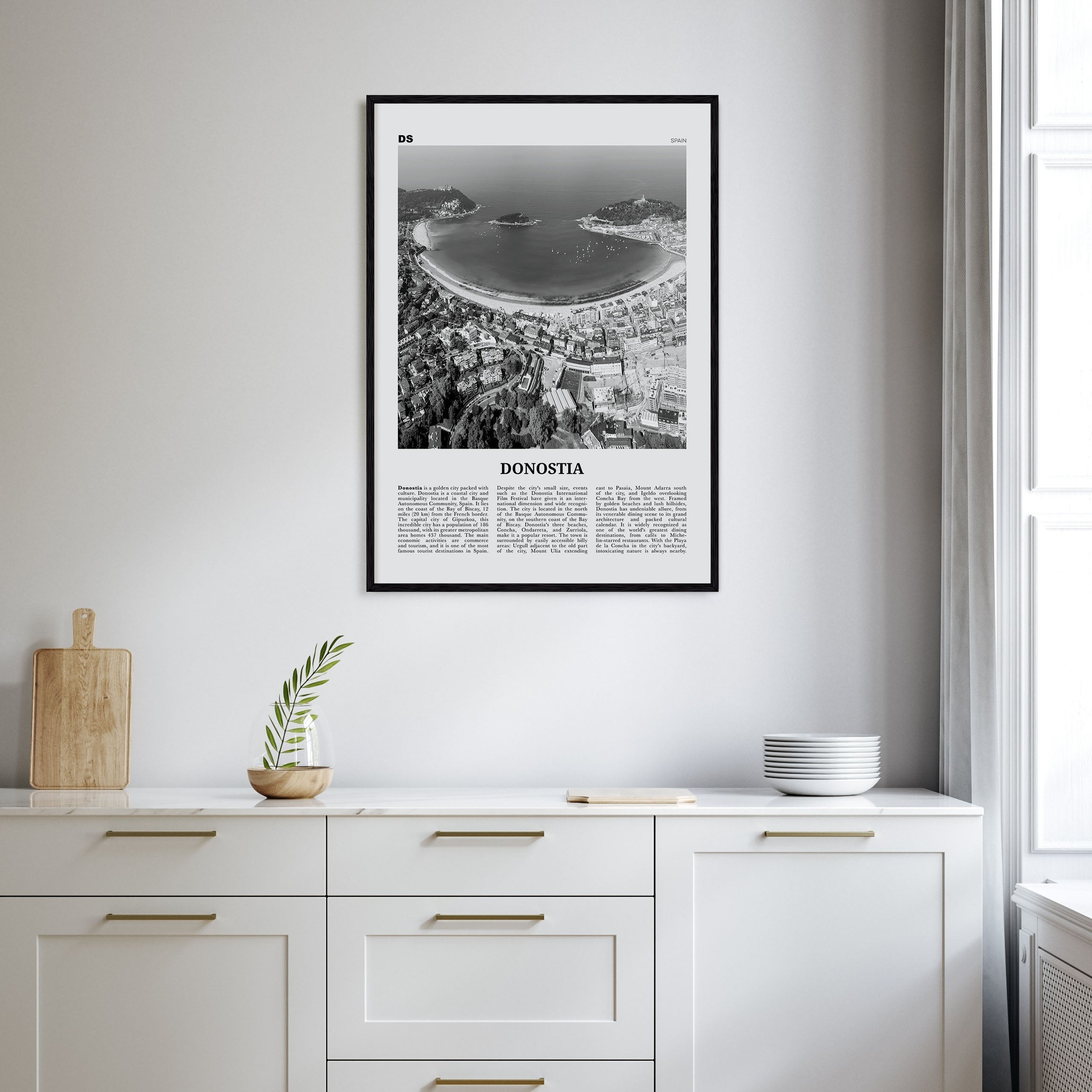 Donostia Travel B&W Poster