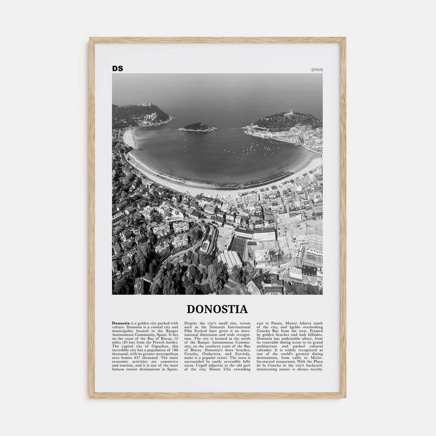 Donostia Travel B&W Poster