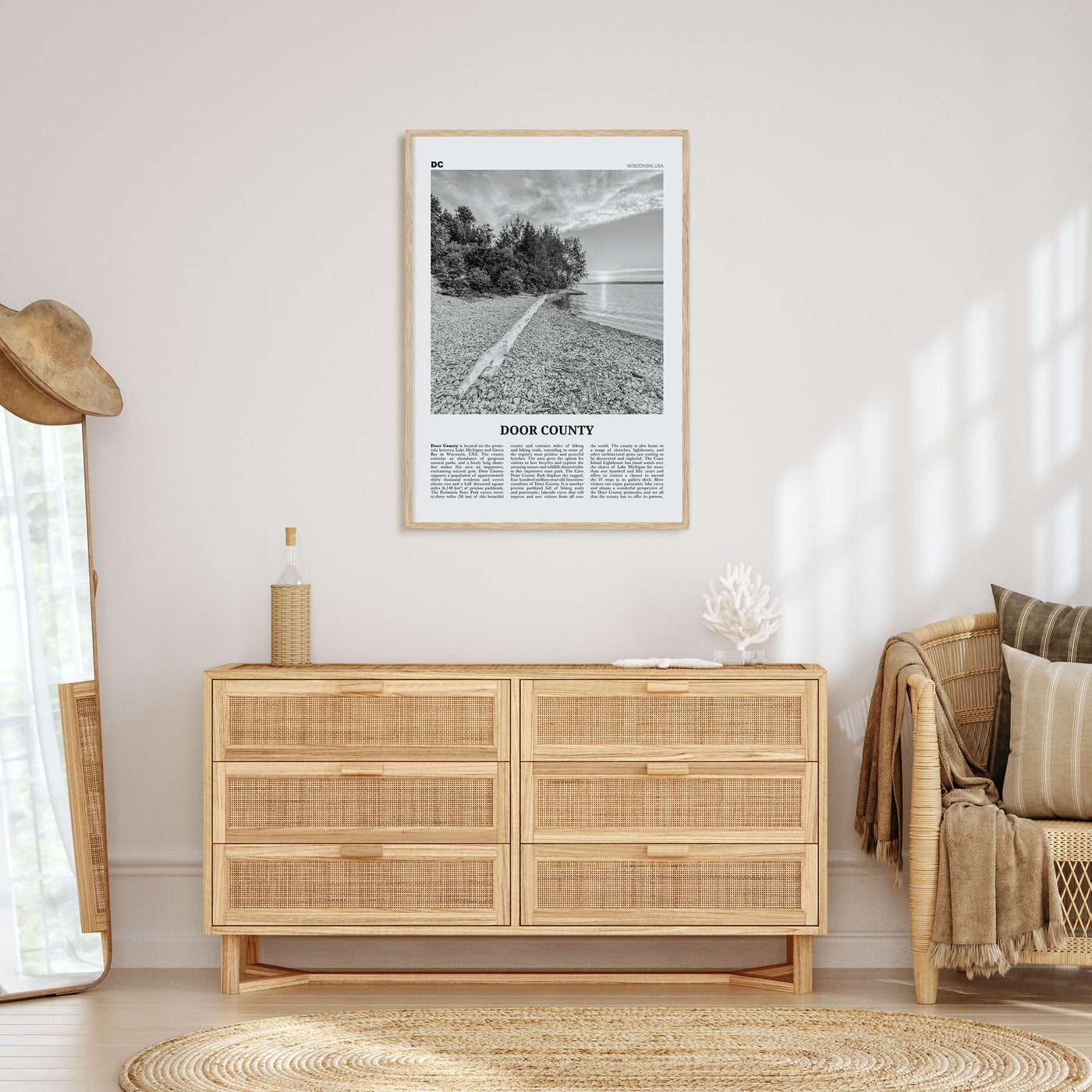 Door County Travel B&W Poster