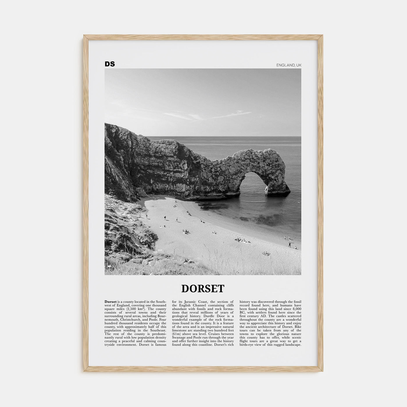 Dorset Travel B&W Poster