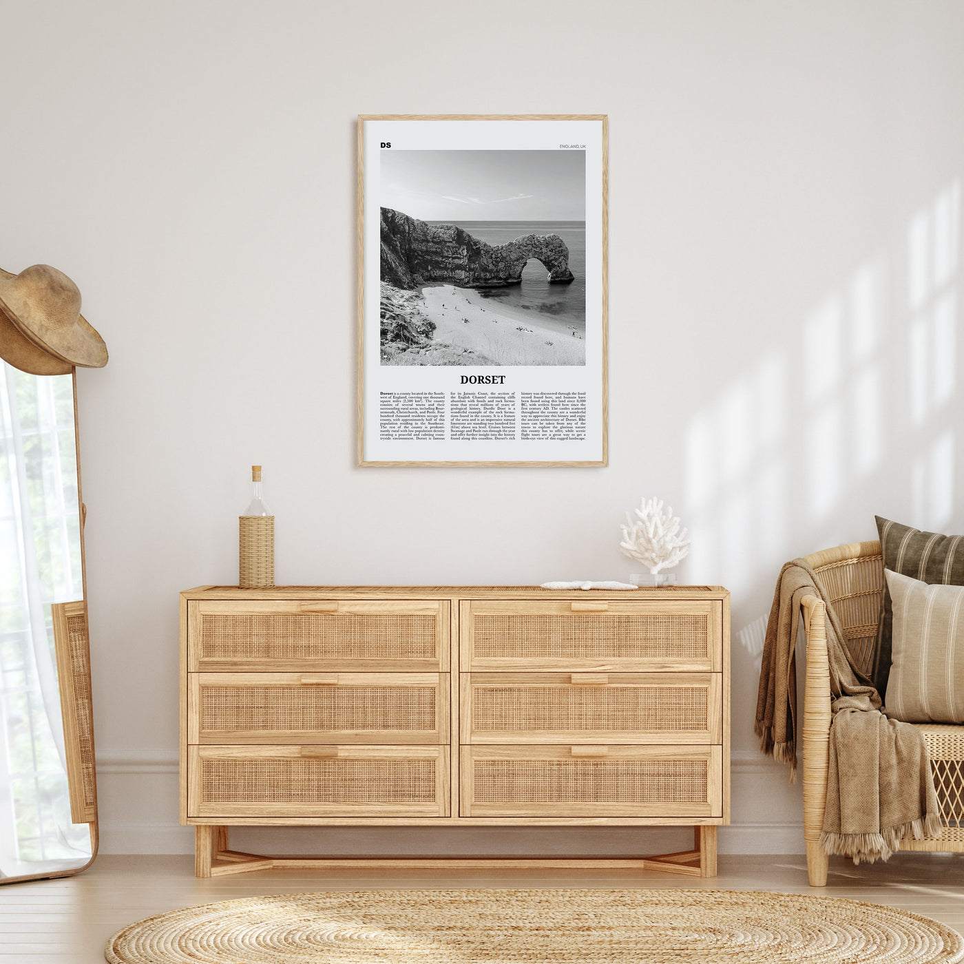 Dorset Travel B&W Poster