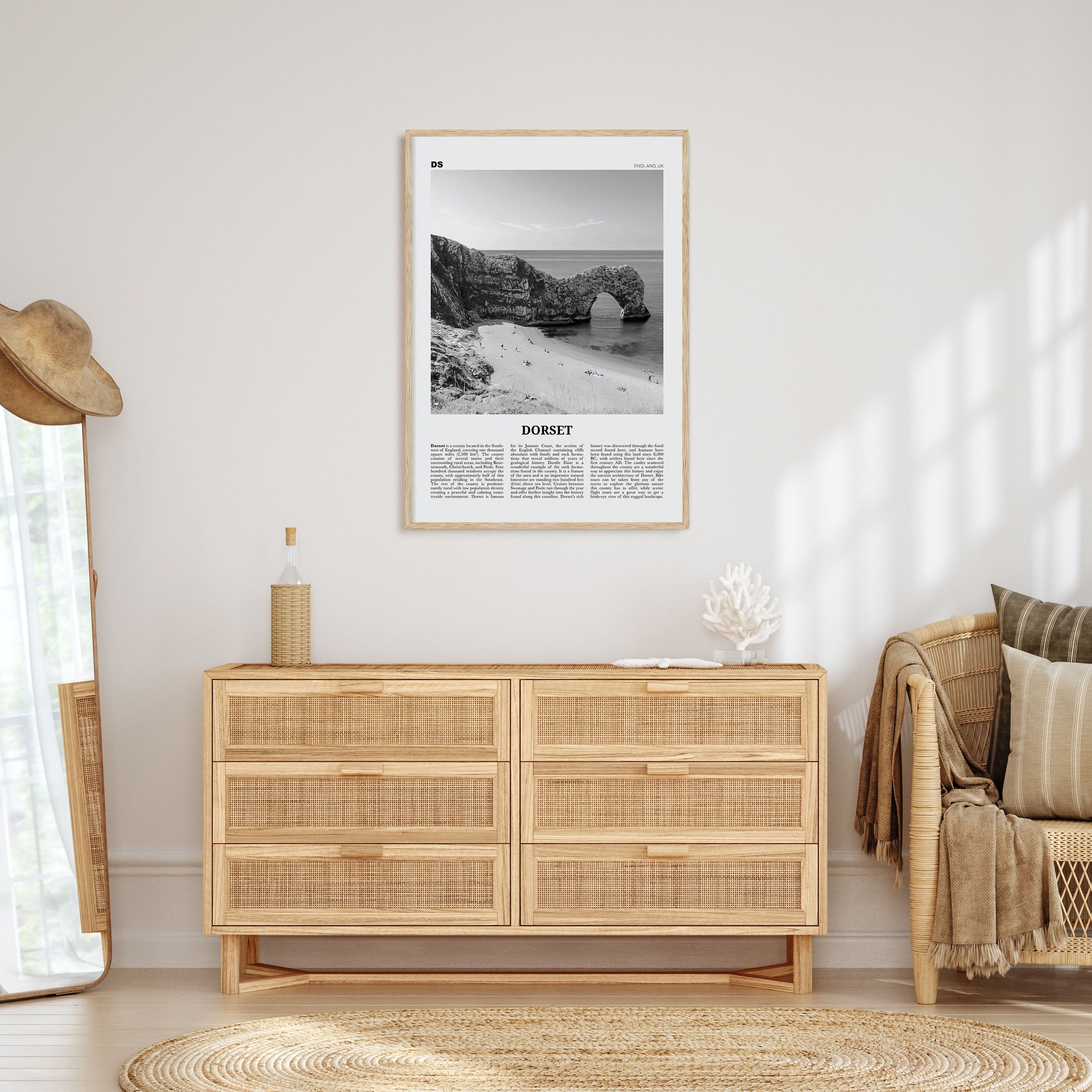 Dorset Travel B&W Poster