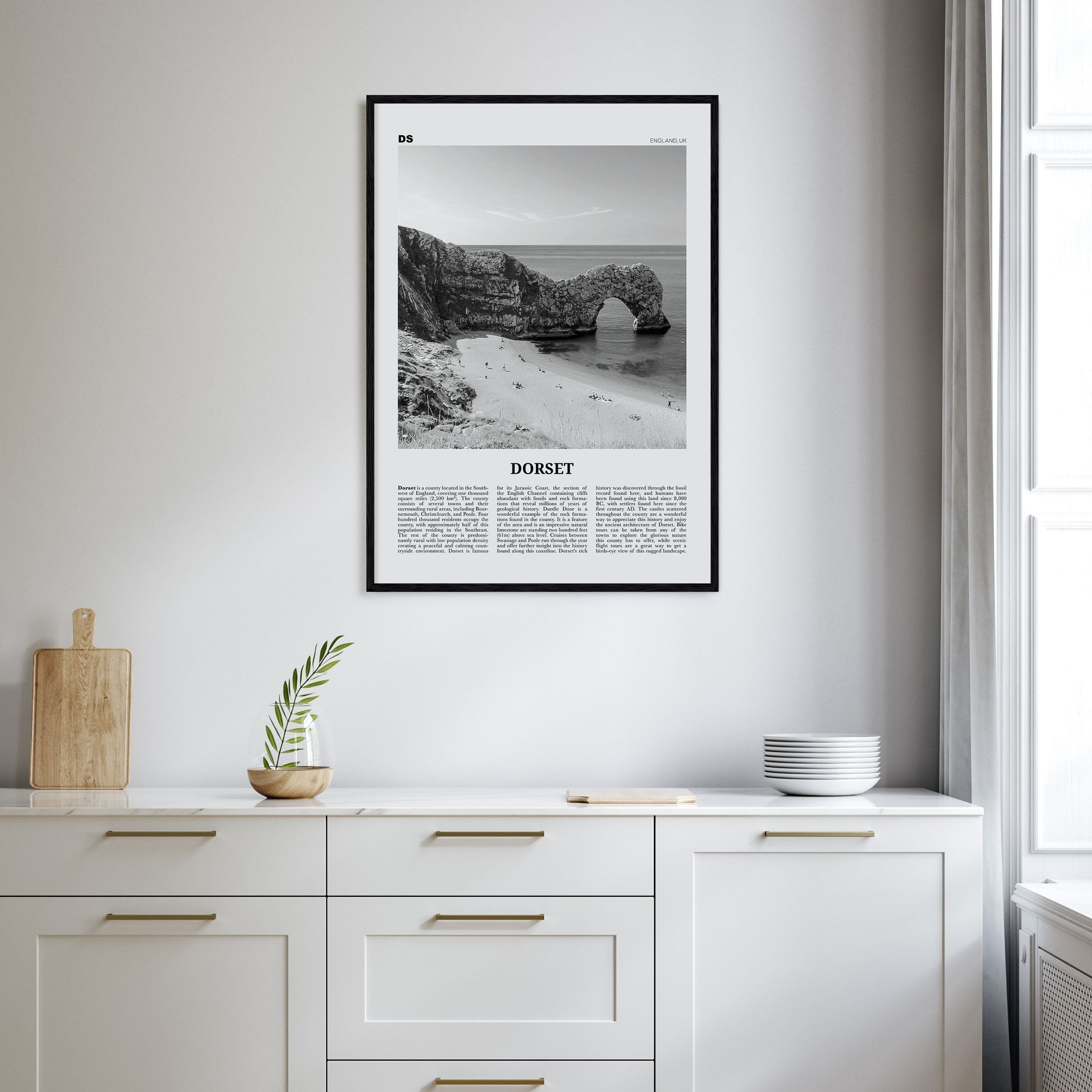 Dorset Travel B&W Poster