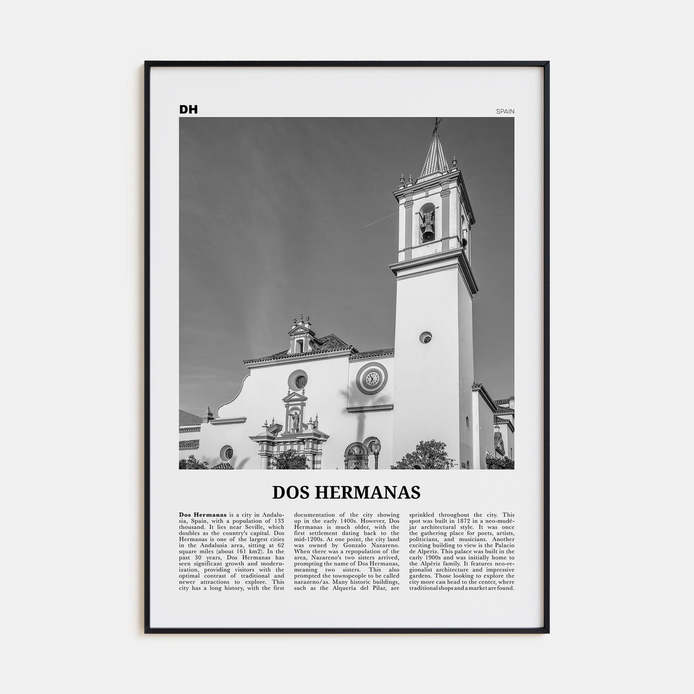 Dos Hermanas Travel B&W Poster