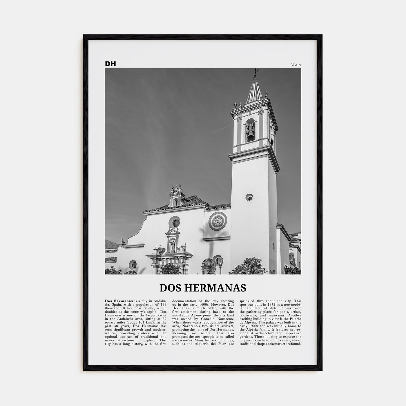 Dos Hermanas Travel B&W Poster