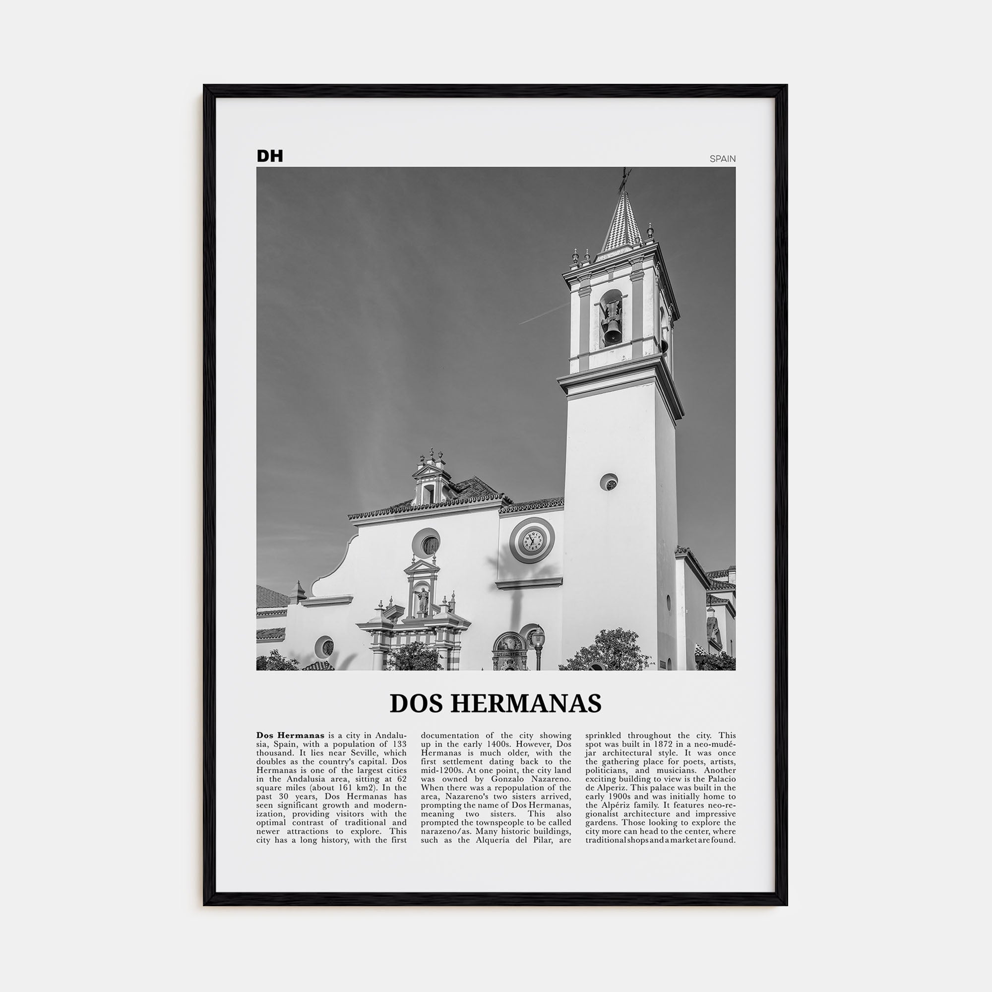 Dos Hermanas Travel B&W Poster