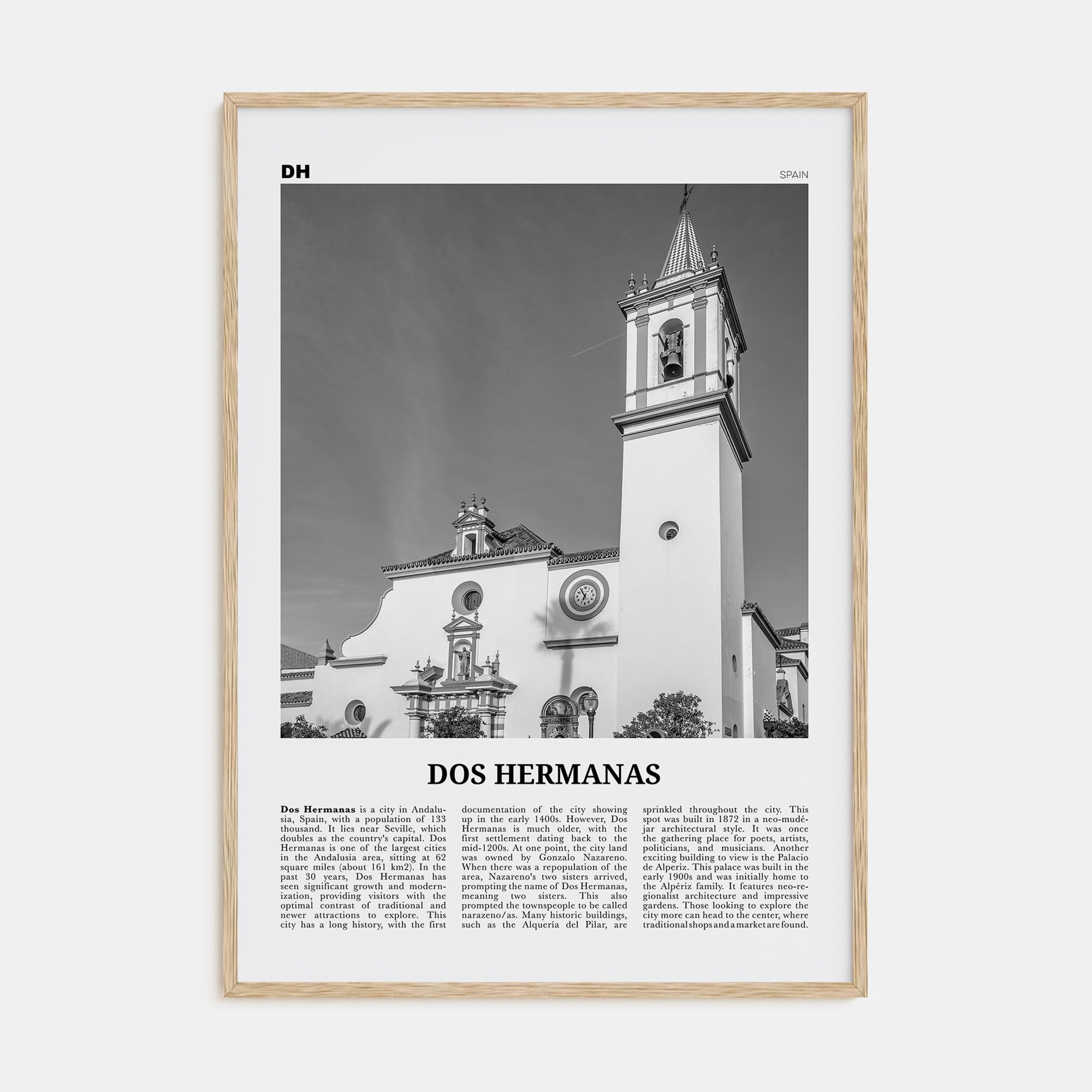 Dos Hermanas Travel B&W Poster