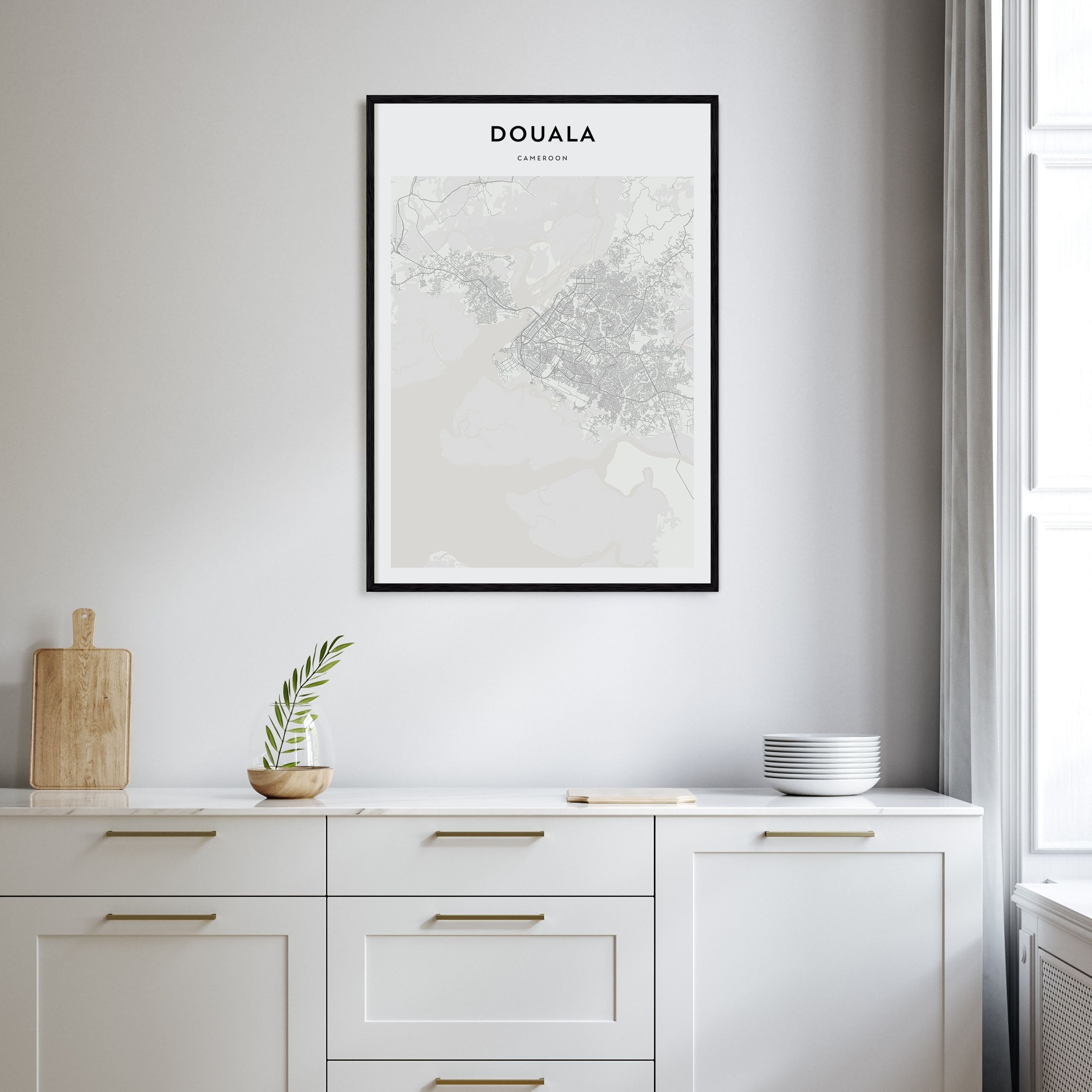 Douala Map Portrait Poster