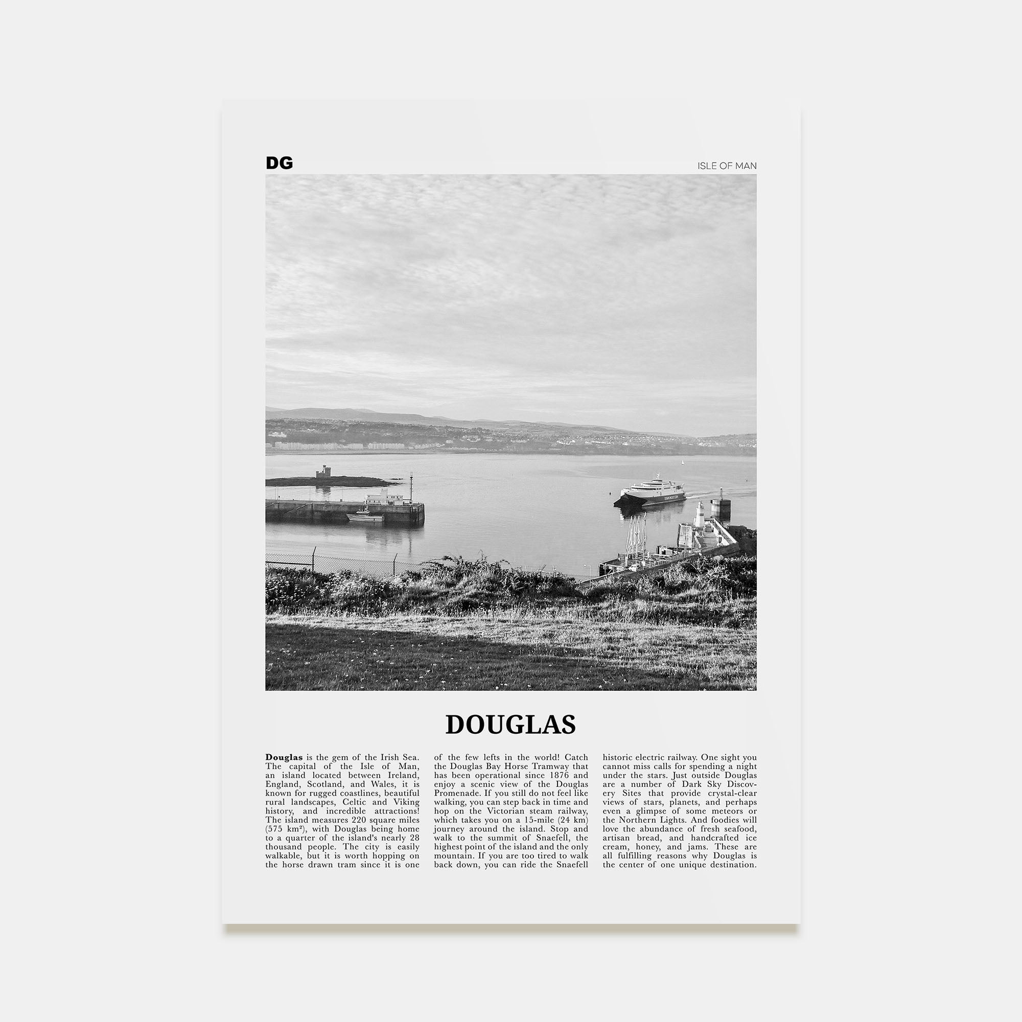 Douglas Travel B&W Poster