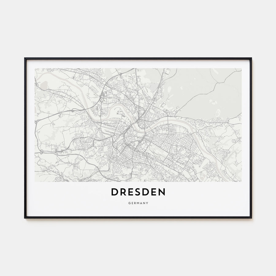 Dresden Map Landscape Poster