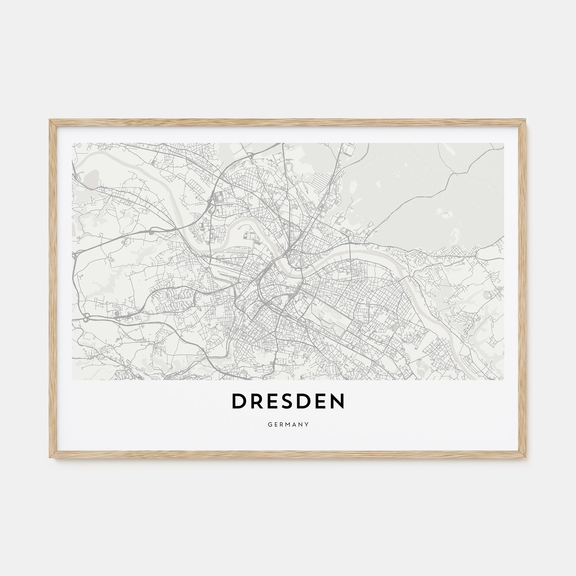 Dresden Map Landscape Poster