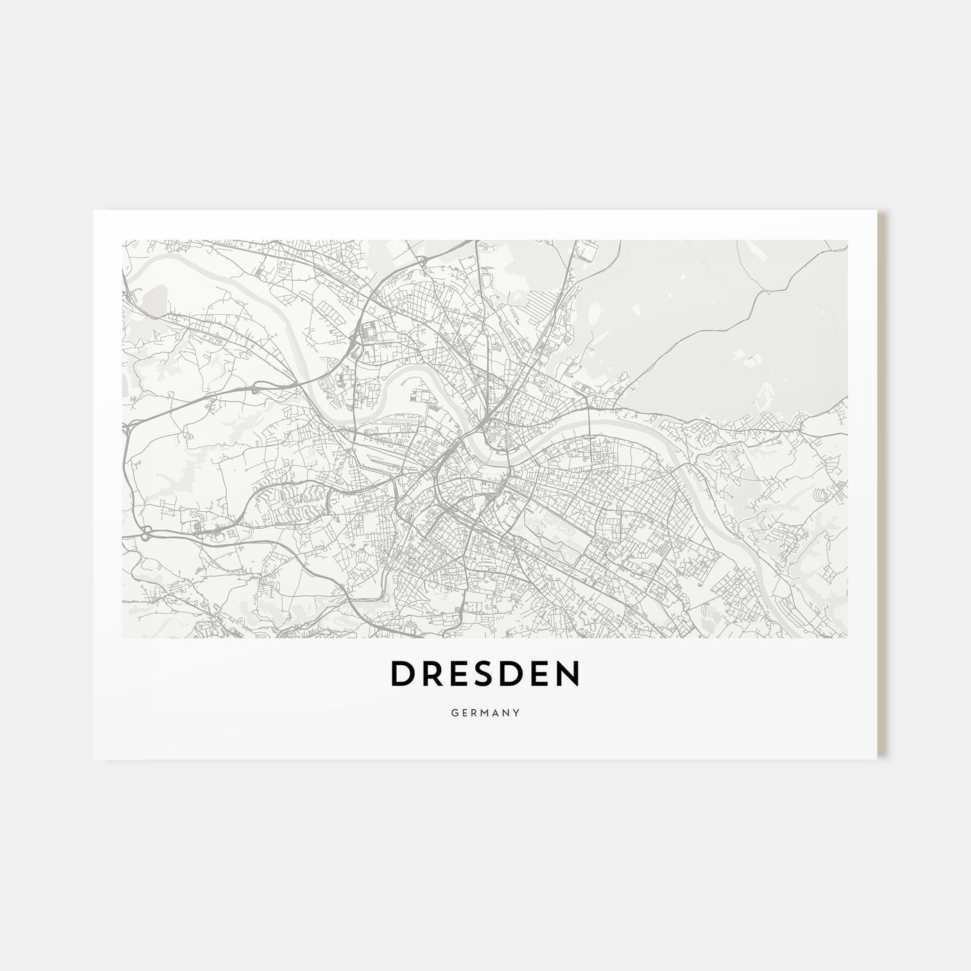 Dresden Map Landscape Poster