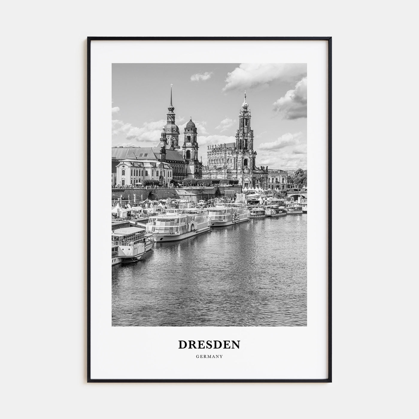 Dresden Portrait B&W Poster