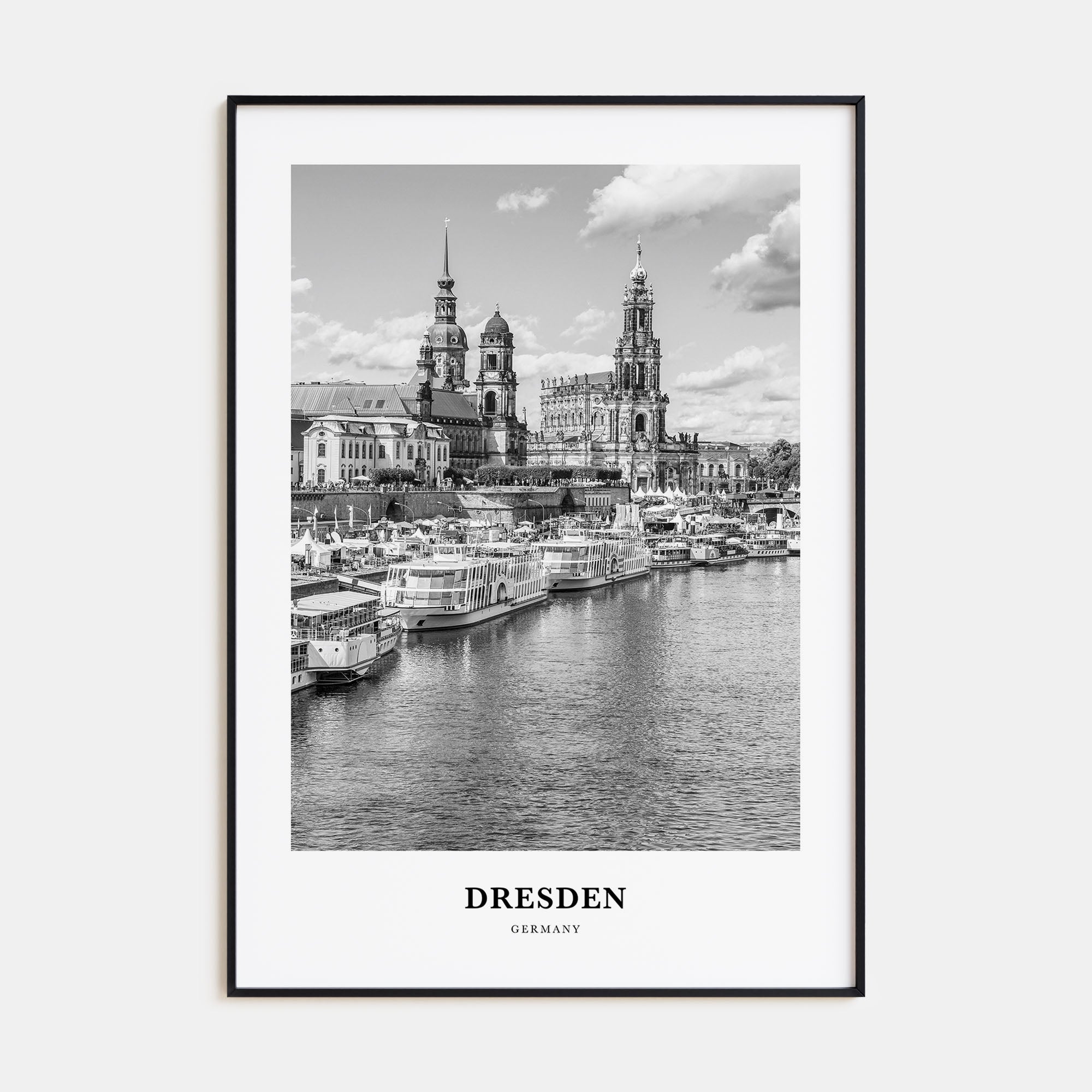 Dresden Portrait B&W Poster