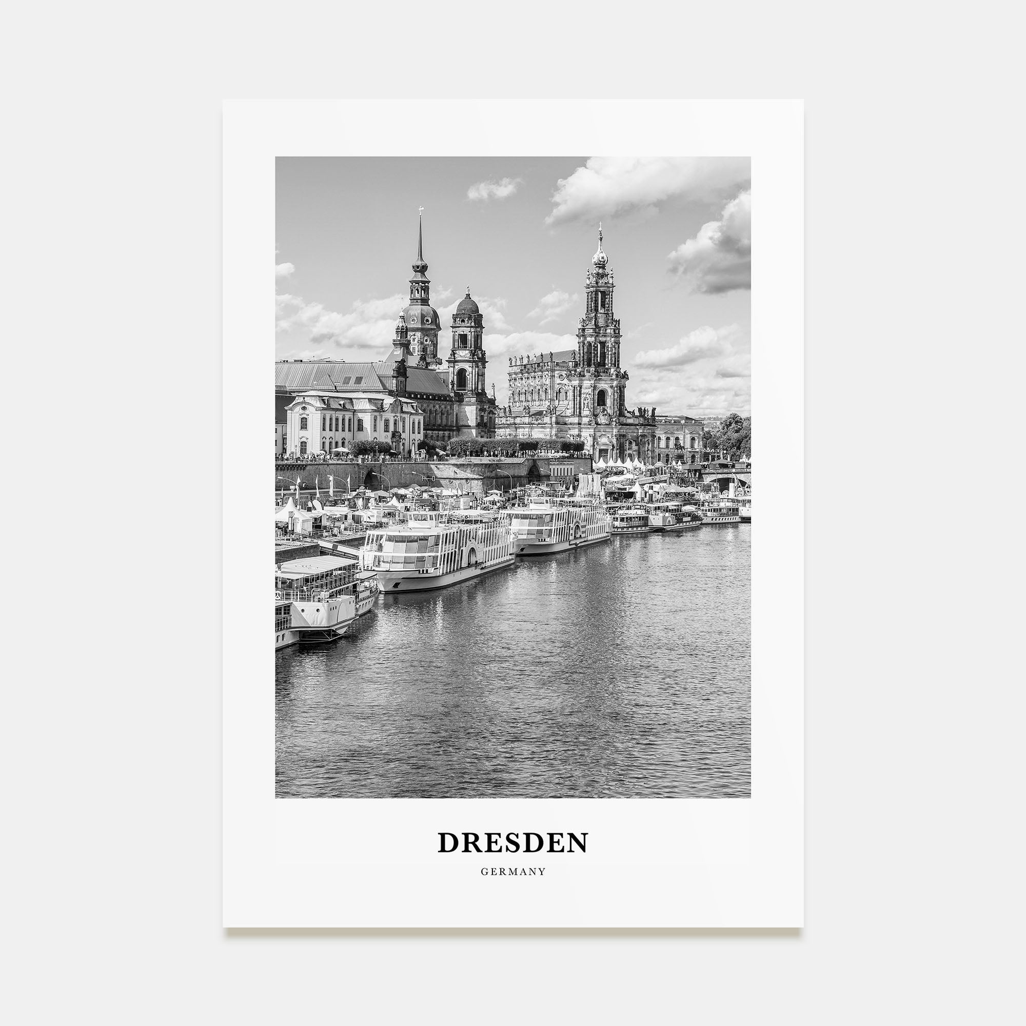 Dresden Portrait B&W Poster