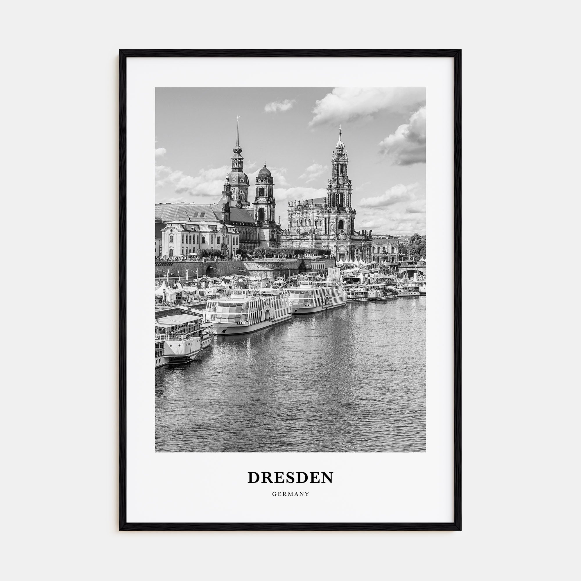 Dresden Portrait B&W Poster