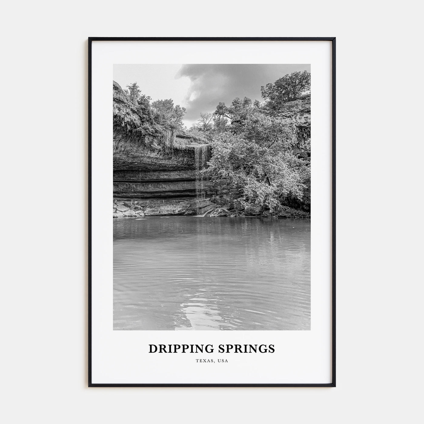 Dripping Springs Portrait B&W Poster