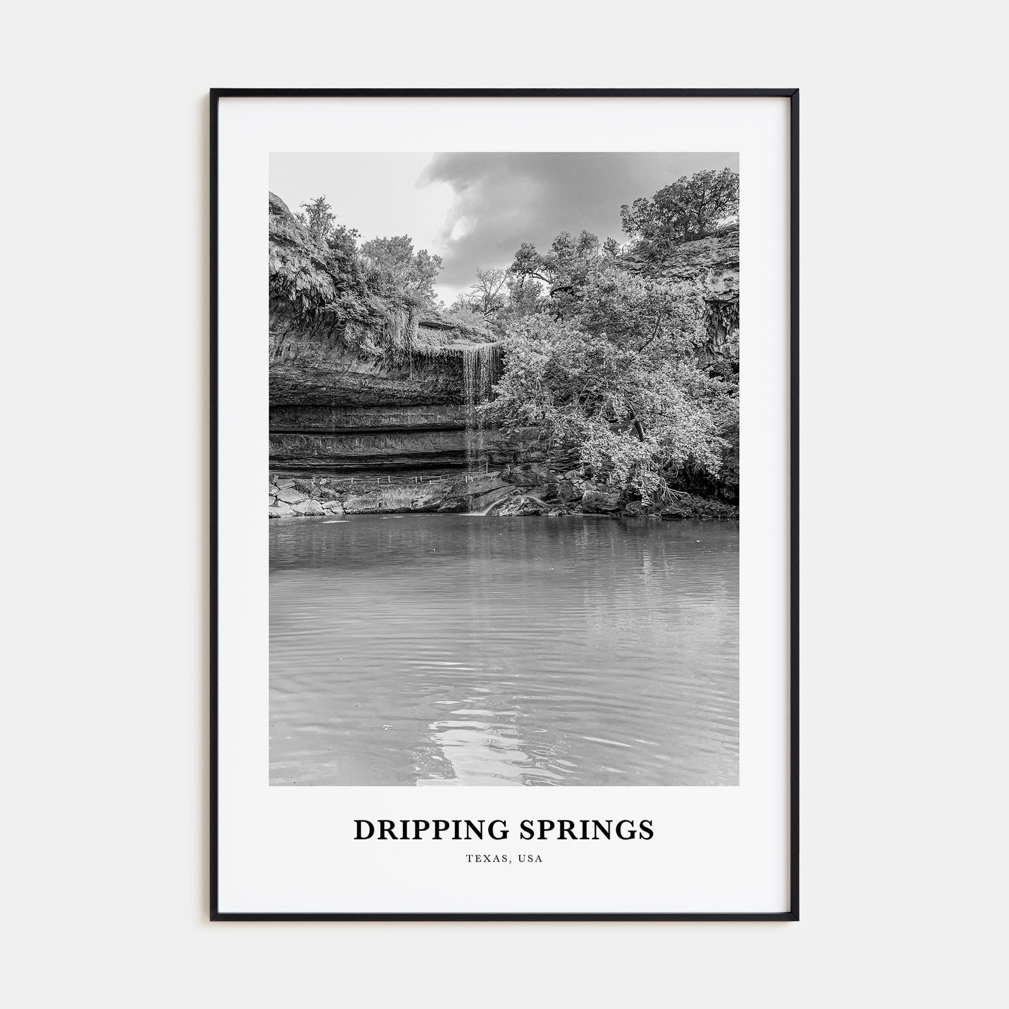 Dripping Springs Portrait B&W Poster
