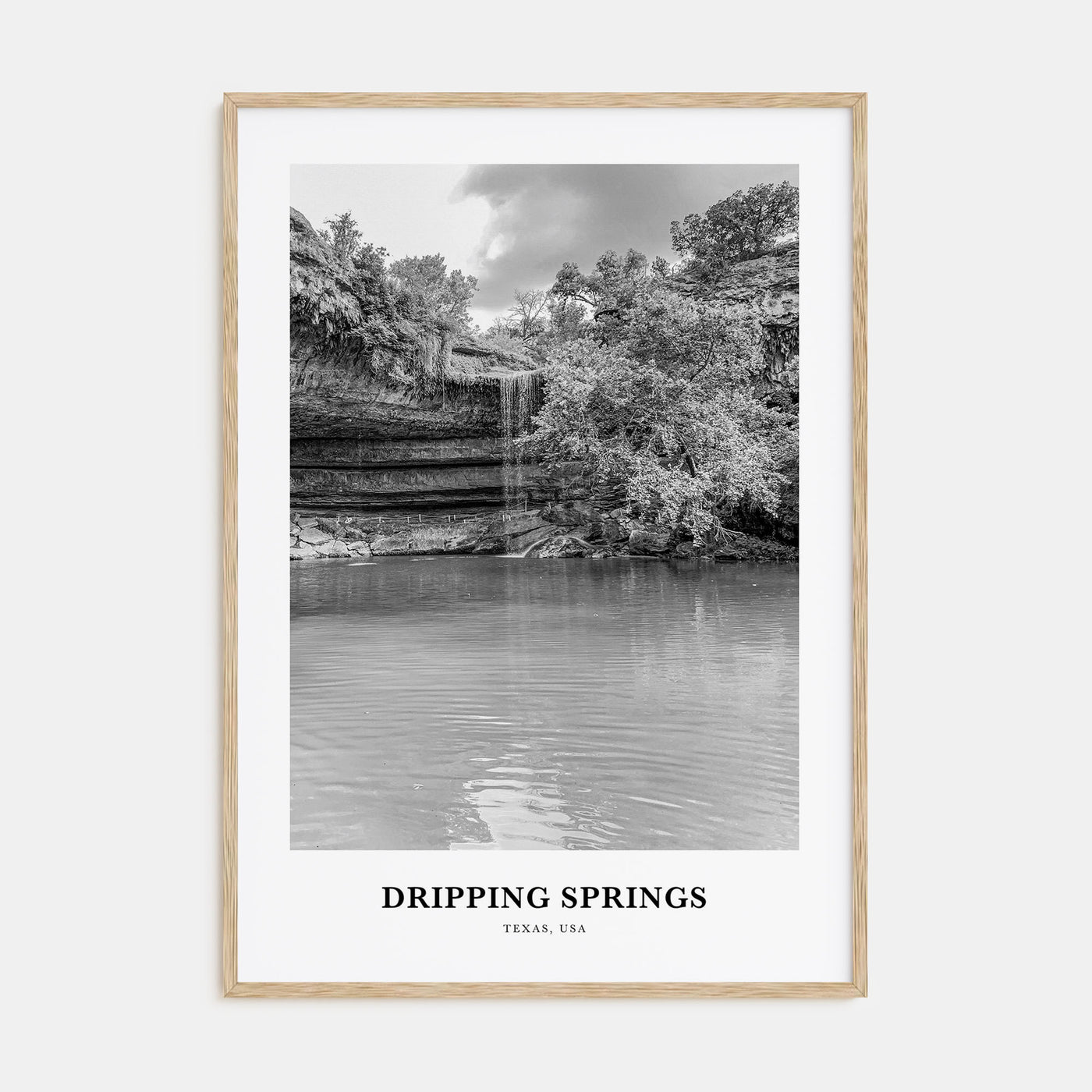 Dripping Springs Portrait B&W Poster