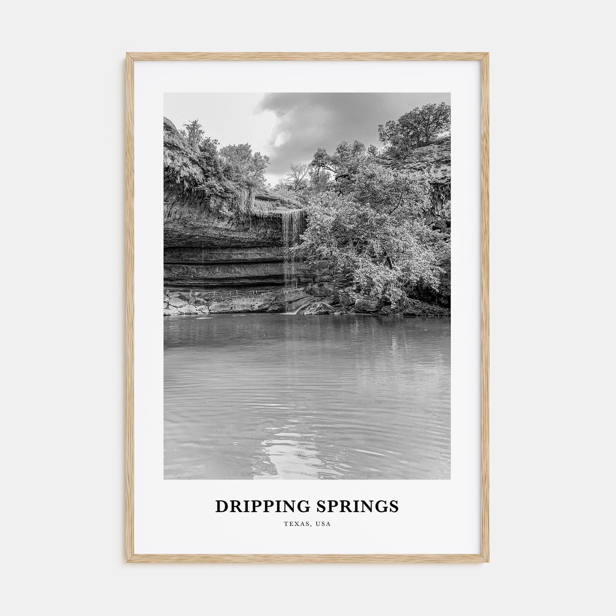 Dripping Springs Portrait B&W Poster