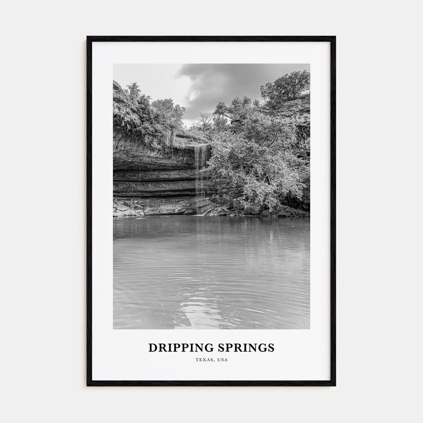 Dripping Springs Portrait B&W Poster