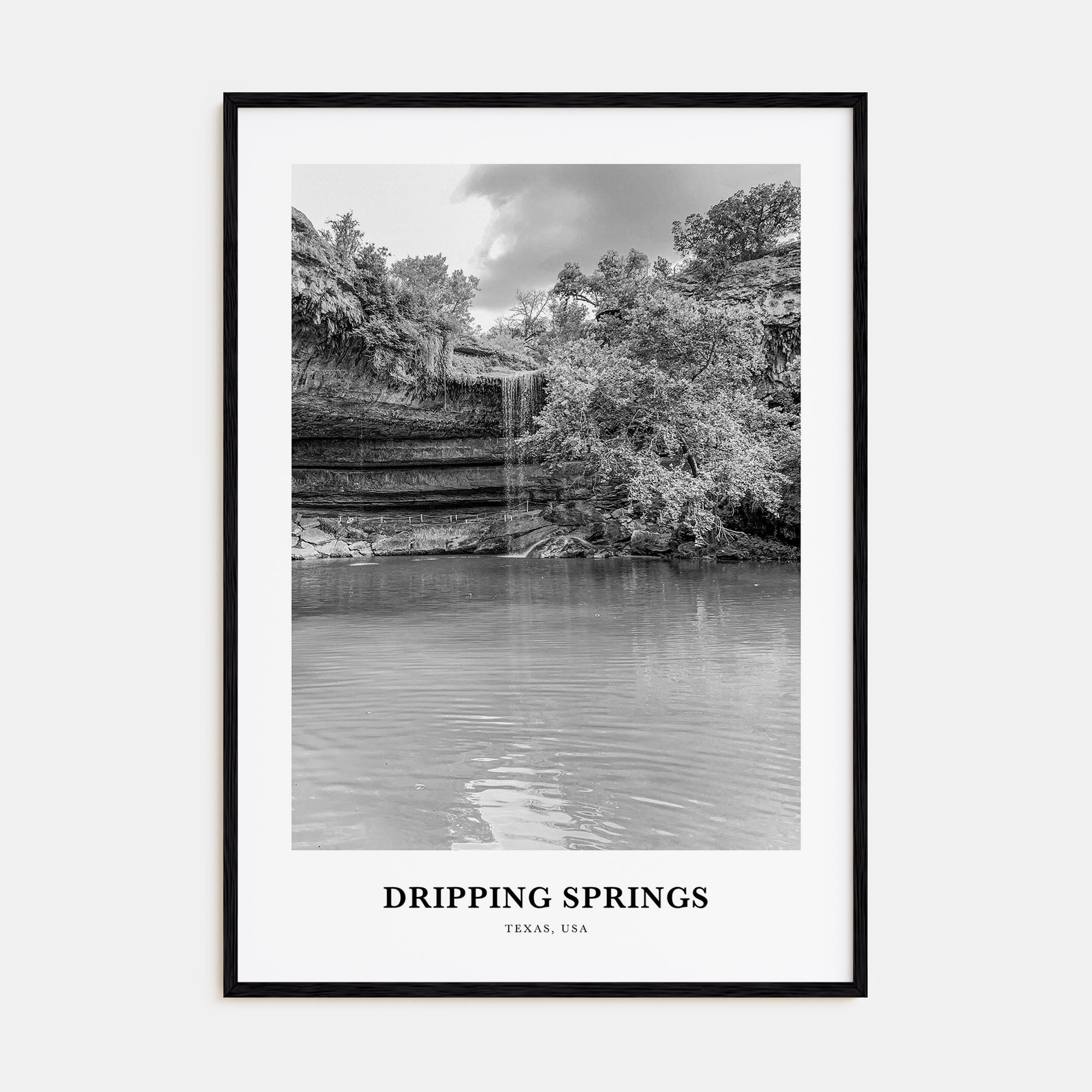 Dripping Springs Portrait B&W Poster
