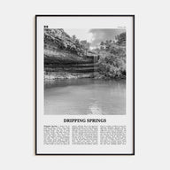 Dripping Springs Travel B&W Poster