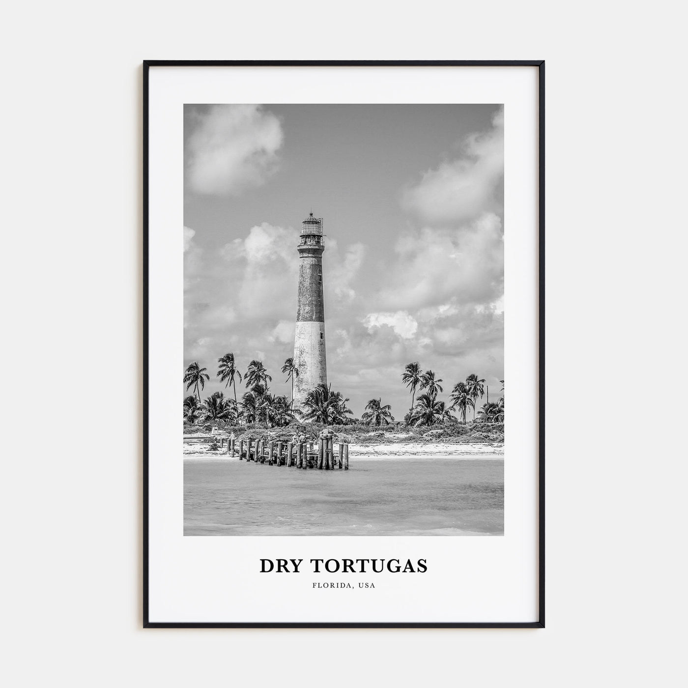 Dry Tortugas National Park Portrait B&W Poster