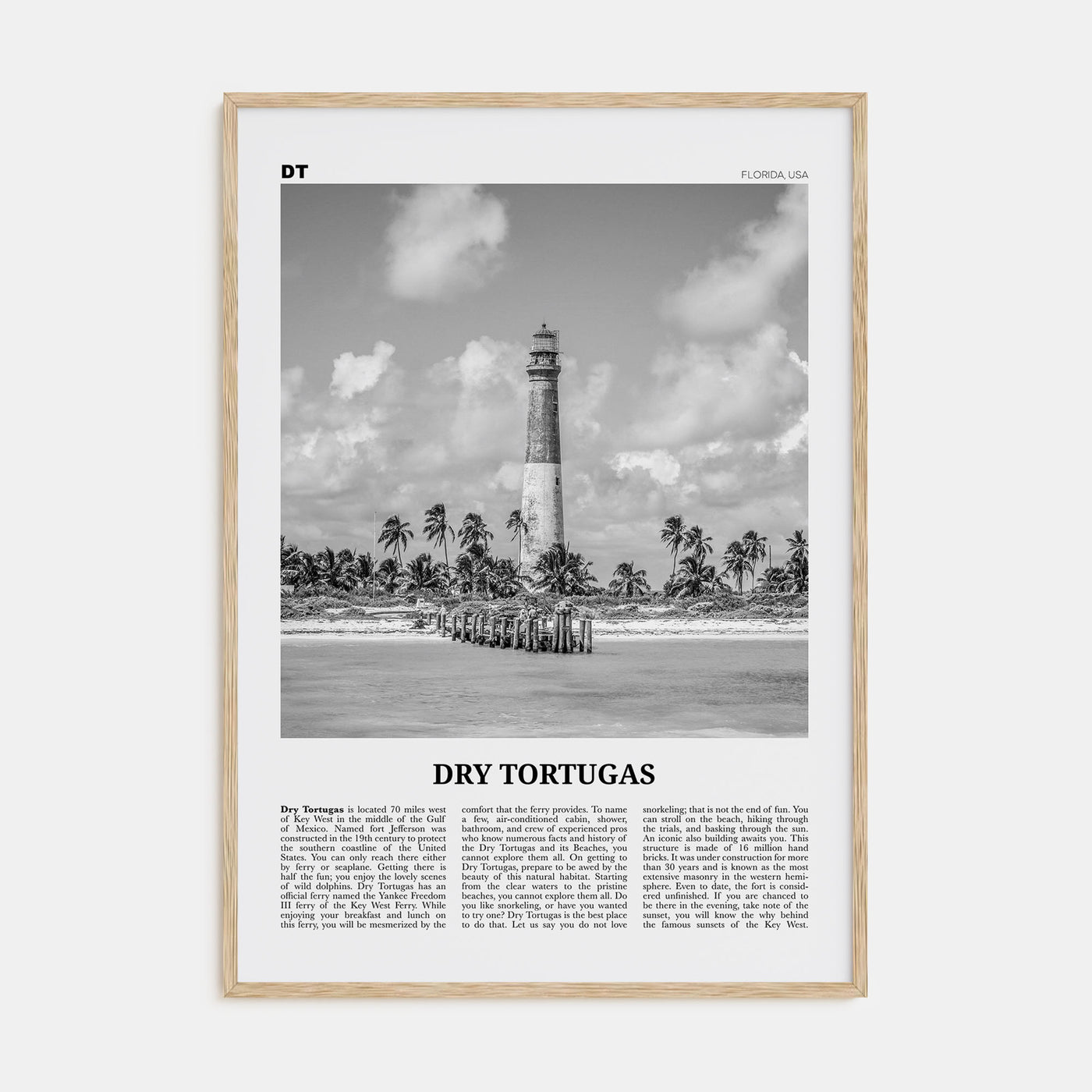 Dry Tortugas National Park Travel B&W Poster