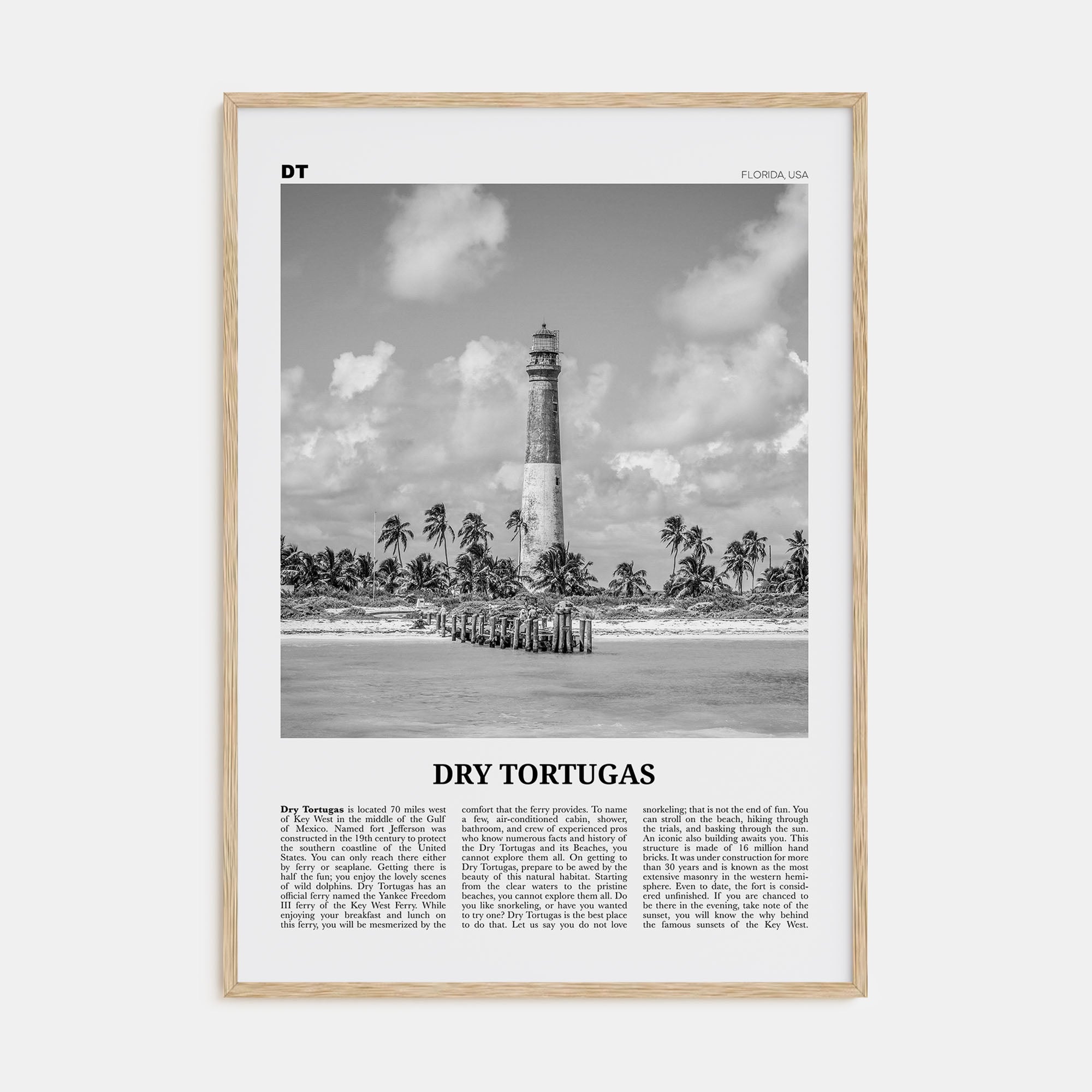 Dry Tortugas National Park Travel B&W Poster
