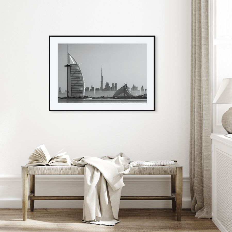 Dubai Landscape B&W Poster