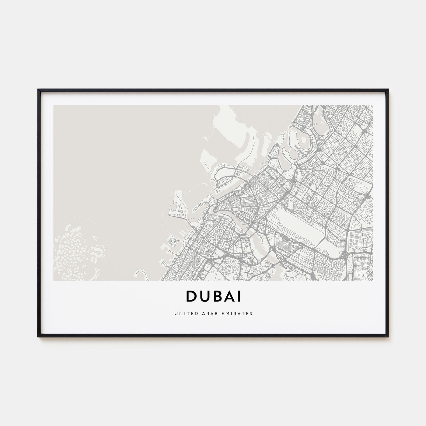 Dubai Map Landscape Poster
