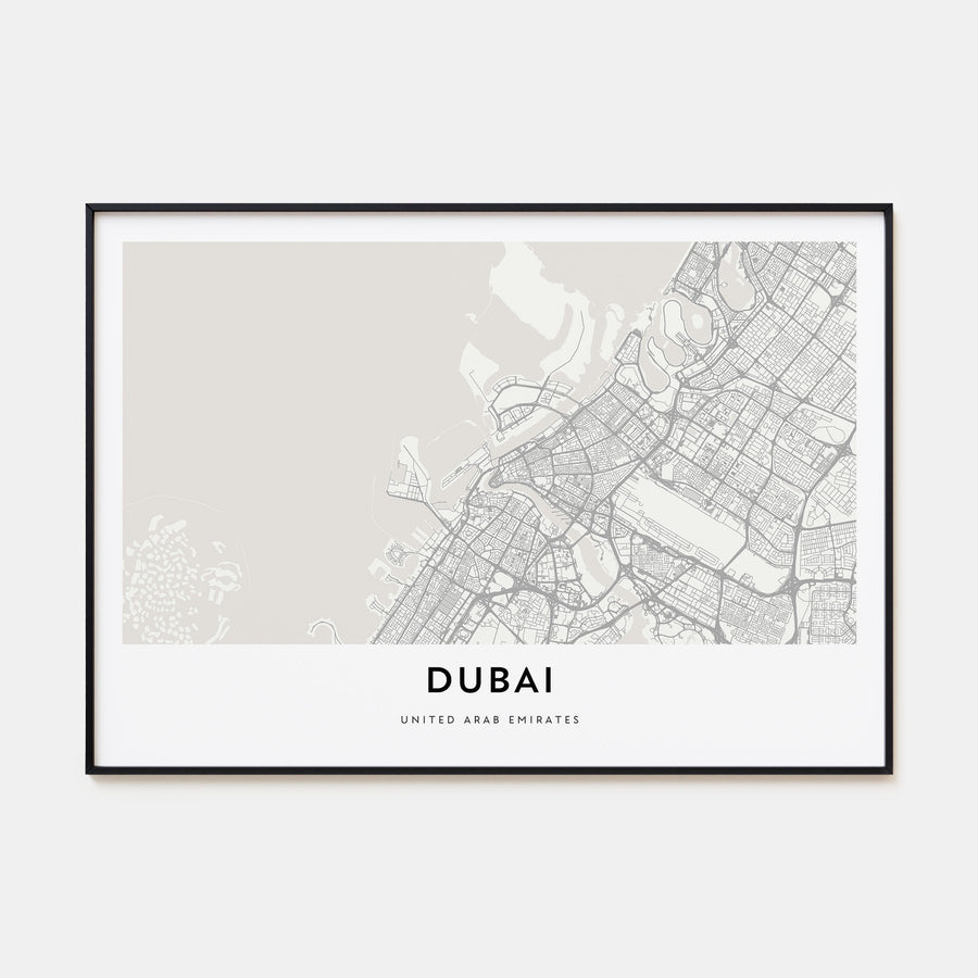 Dubai Map Landscape Poster