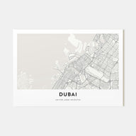 Dubai Map Landscape Poster