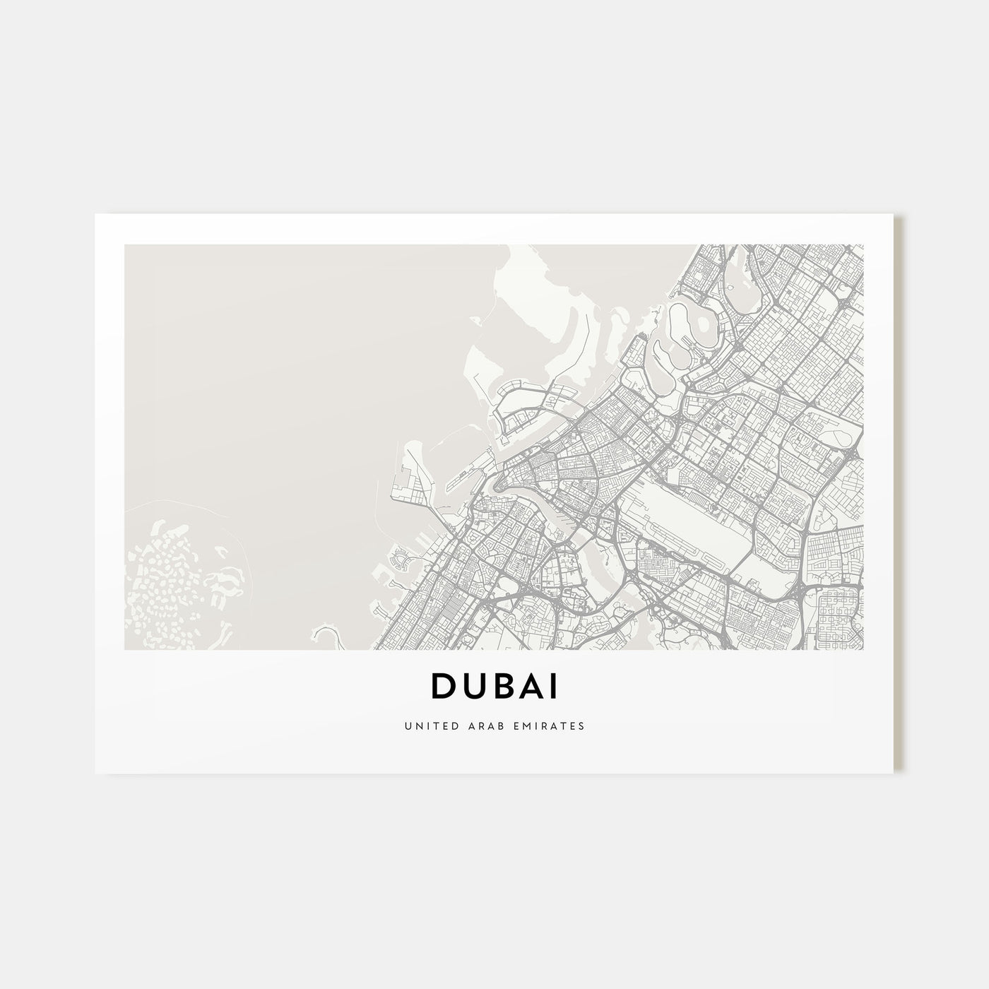 Dubai Map Landscape Poster