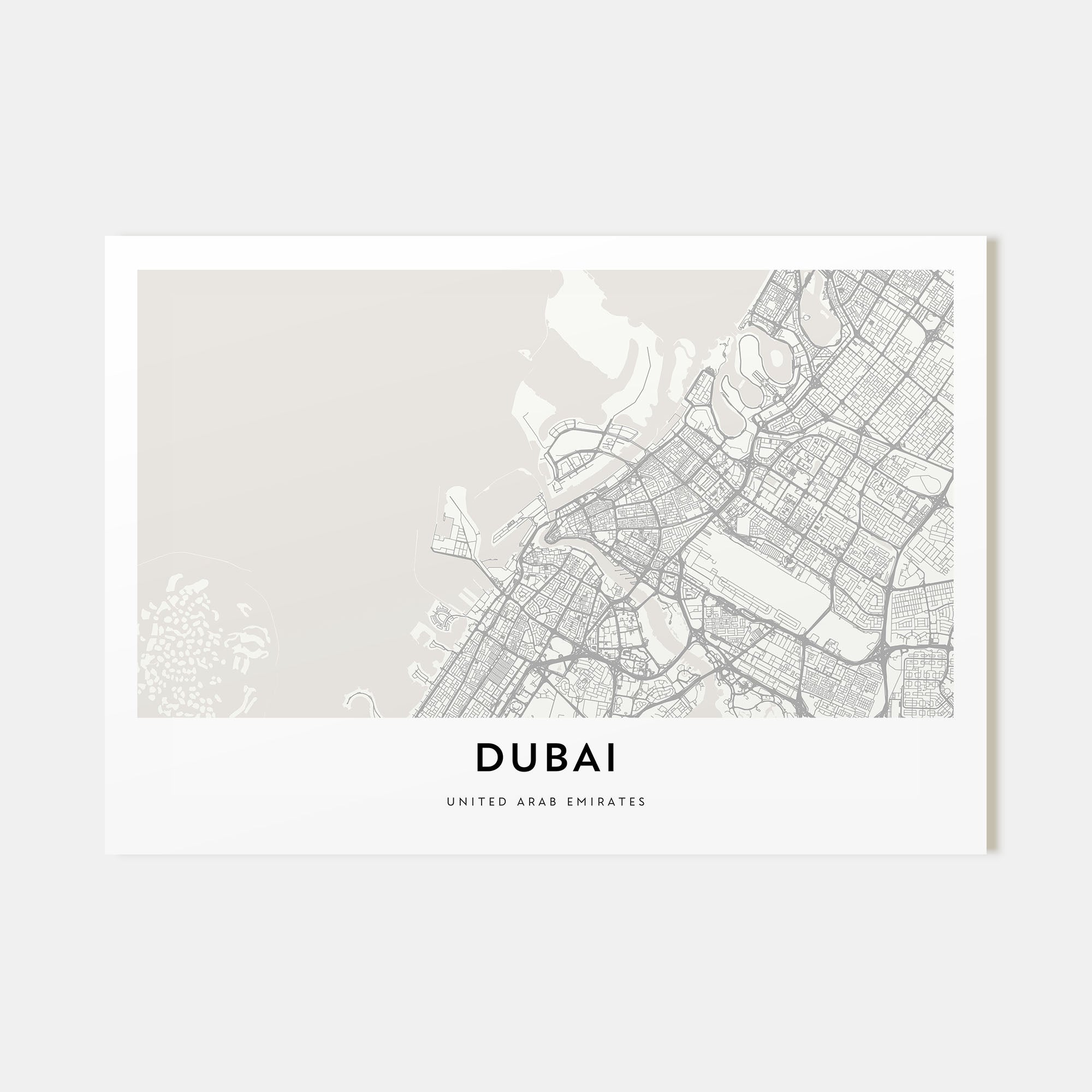 Dubai Map Landscape Poster