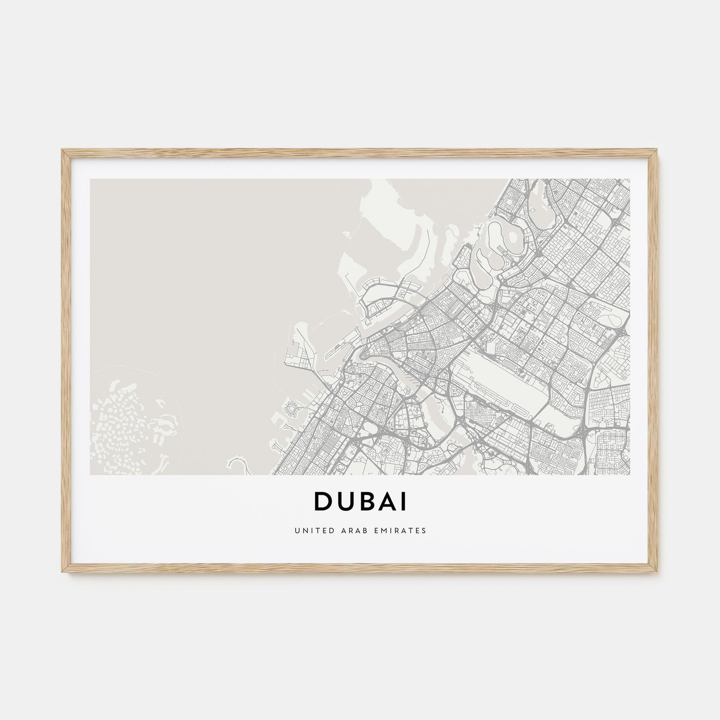 Dubai Map Landscape Poster