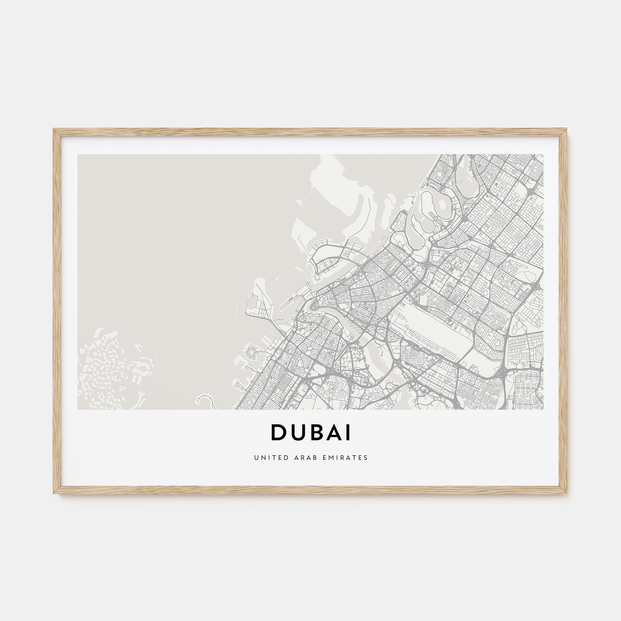 Dubai Map Landscape Poster